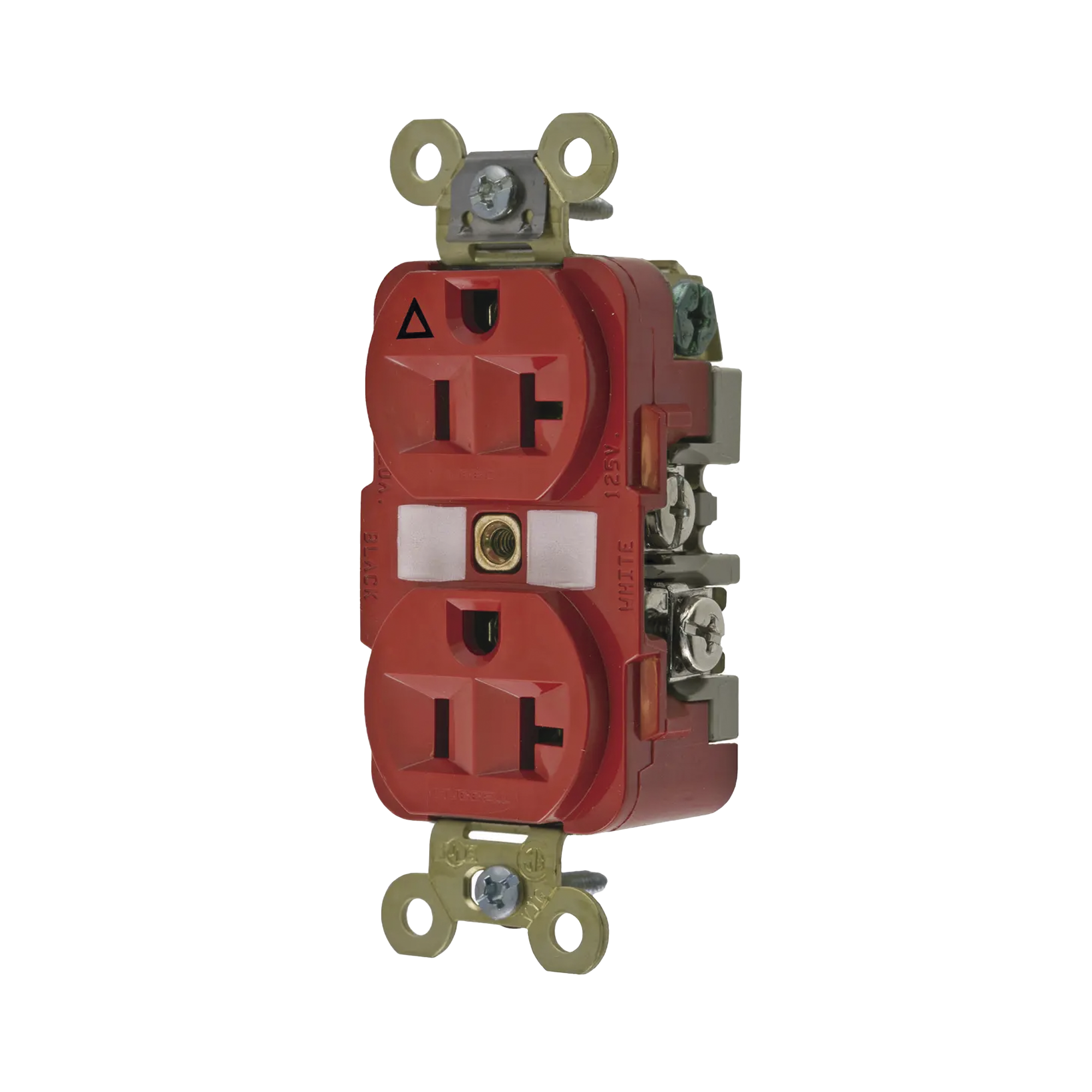 Contacto Dúplex Conexión a Tierra Aislada/ 20 A 125 V/ 2 polos 3 Hilos/ Color Rojo/ Nema 5- 20R/ Grado Industrial.