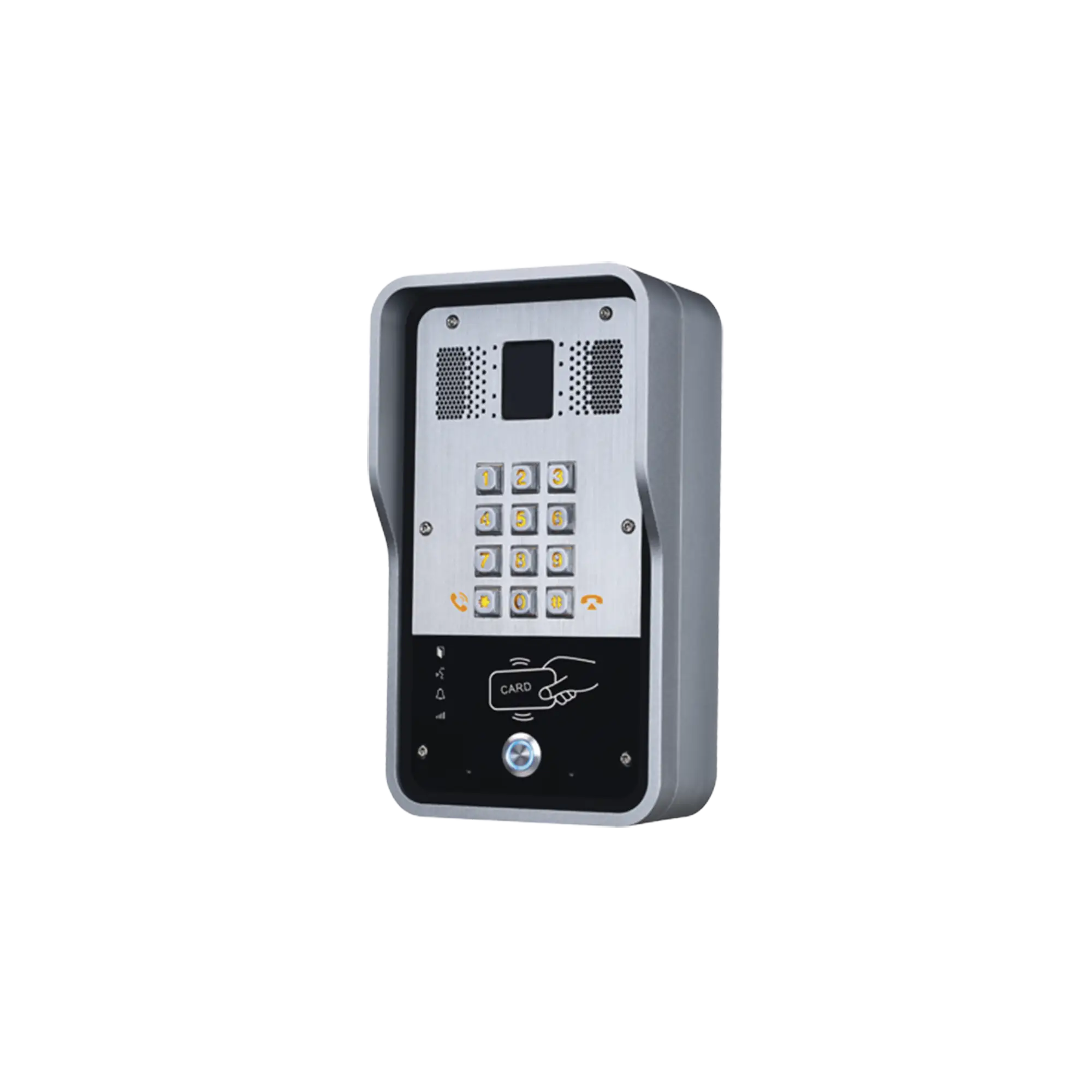 Audio Portero IP 2 líneas SIP con relevador integrado, Lector RFID para acceso por clave numérica, tarjeta o llamada remota, PoE
