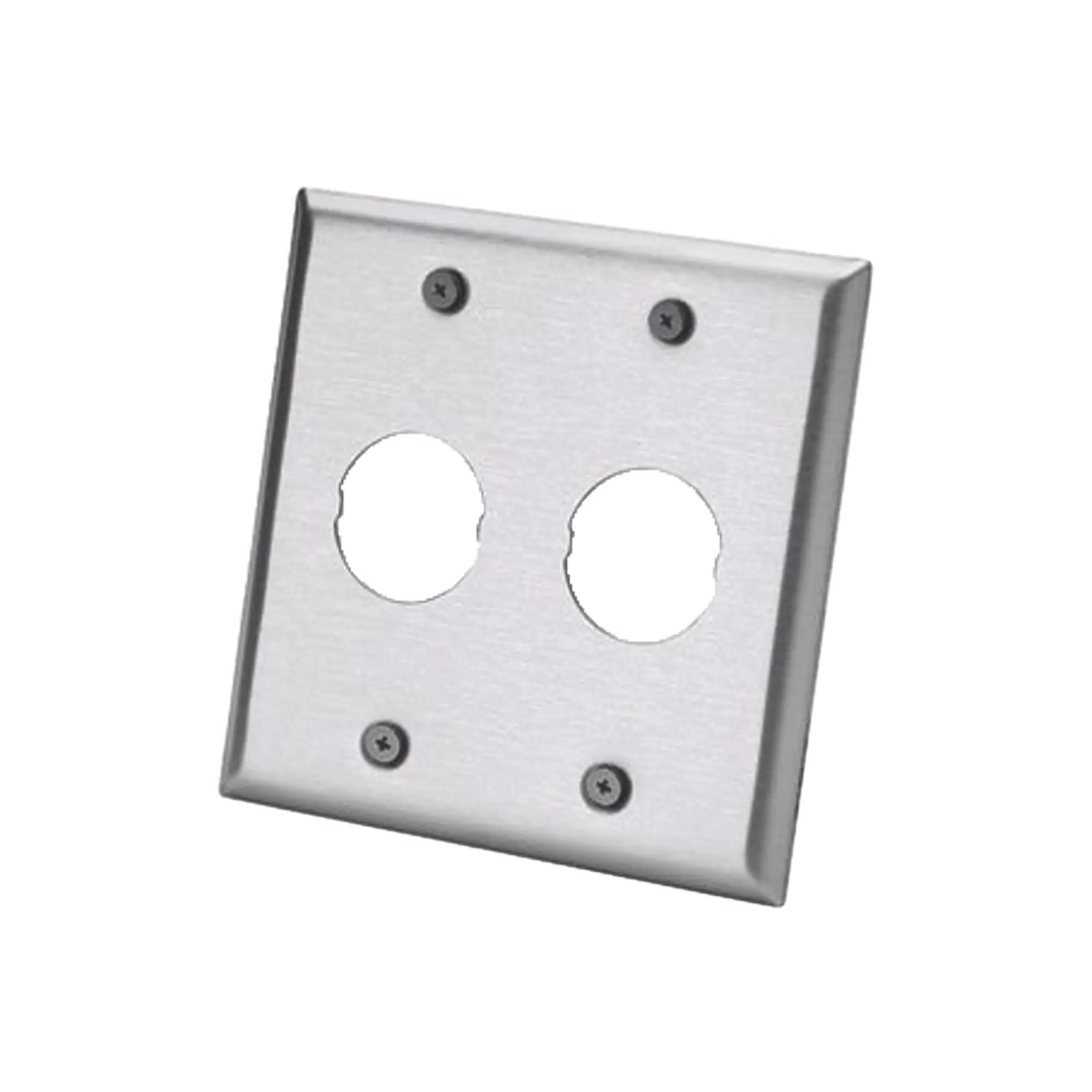 Placa de Pared Doble IndustrialNet™, Para 2 Conectores Industriales, de Acero Inoxidable