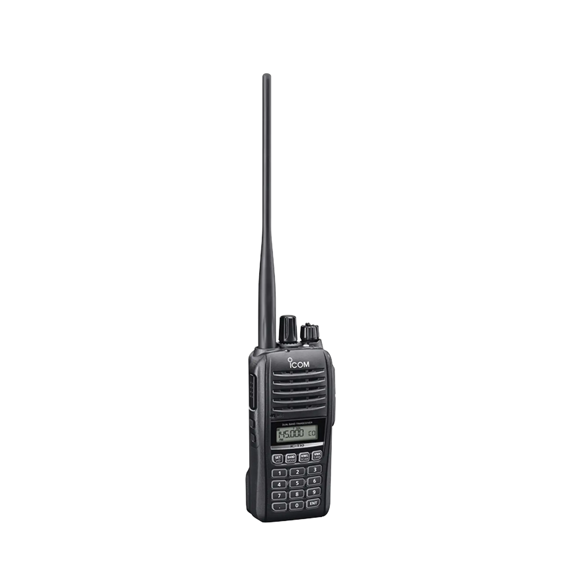 Radio portátil doble banda VHF/UHF, con 5 W de potencia de RF en ambas bandas.