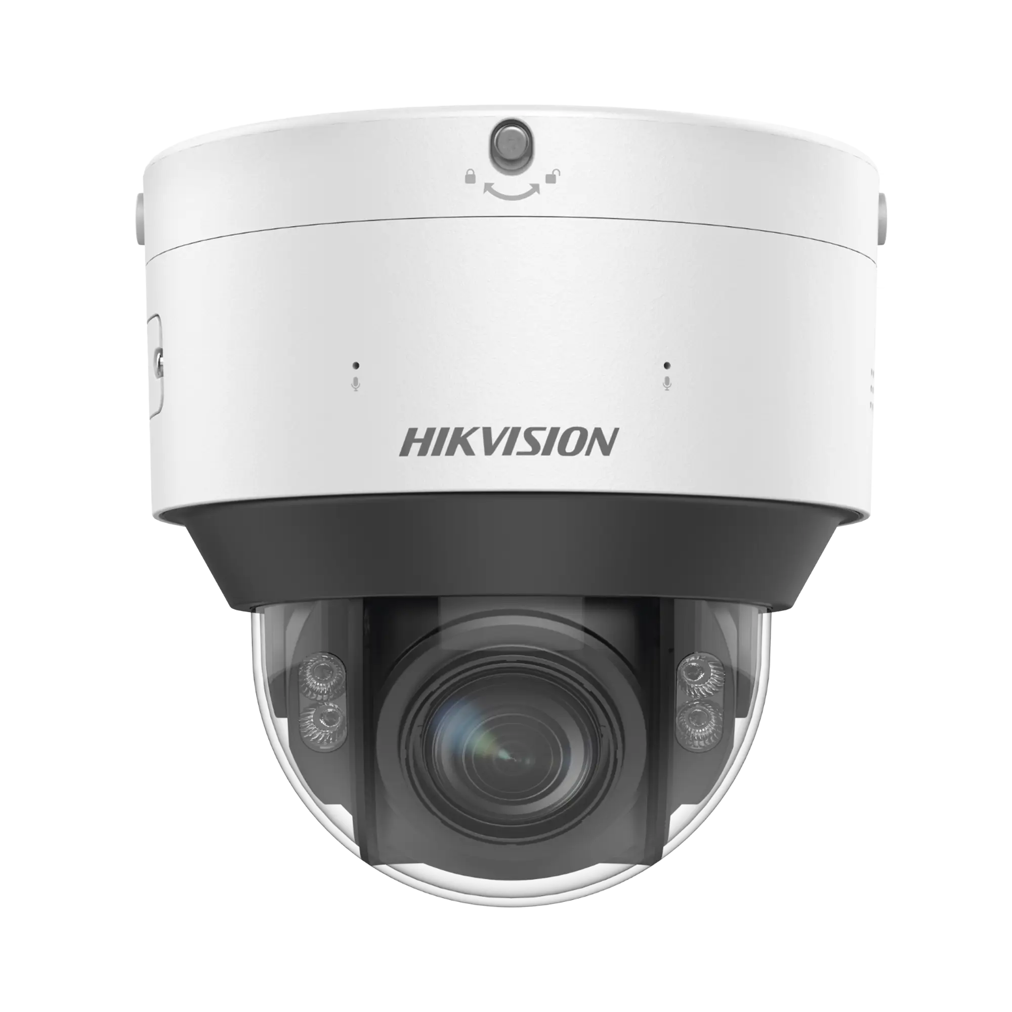 Domo IP 4 Megapixel / Lente Mot. 2.8 – 12 mm / Luz Dual (IR y Luz Blanca) / Reconocimiento Facial / Heat Map / ACUSENSE / Metadata / Micrófono Integrado / IK10 / IP67 / WDR 140 dB / DeepinView