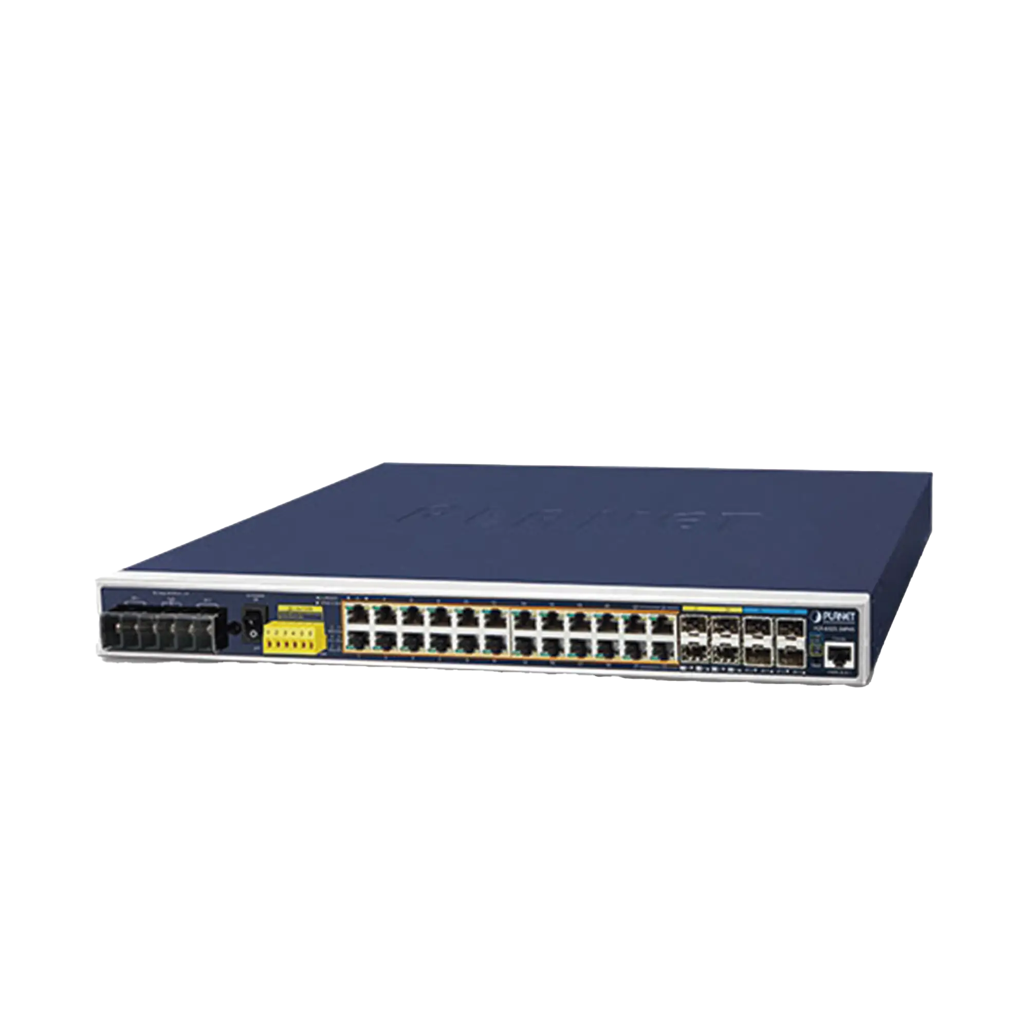 Switch Industrial Capa 3, 24 Puertos Gigabit PoE 802.3af/at, 4 Puertos SFP 1 G, 4 Puertos SFP de 10 G