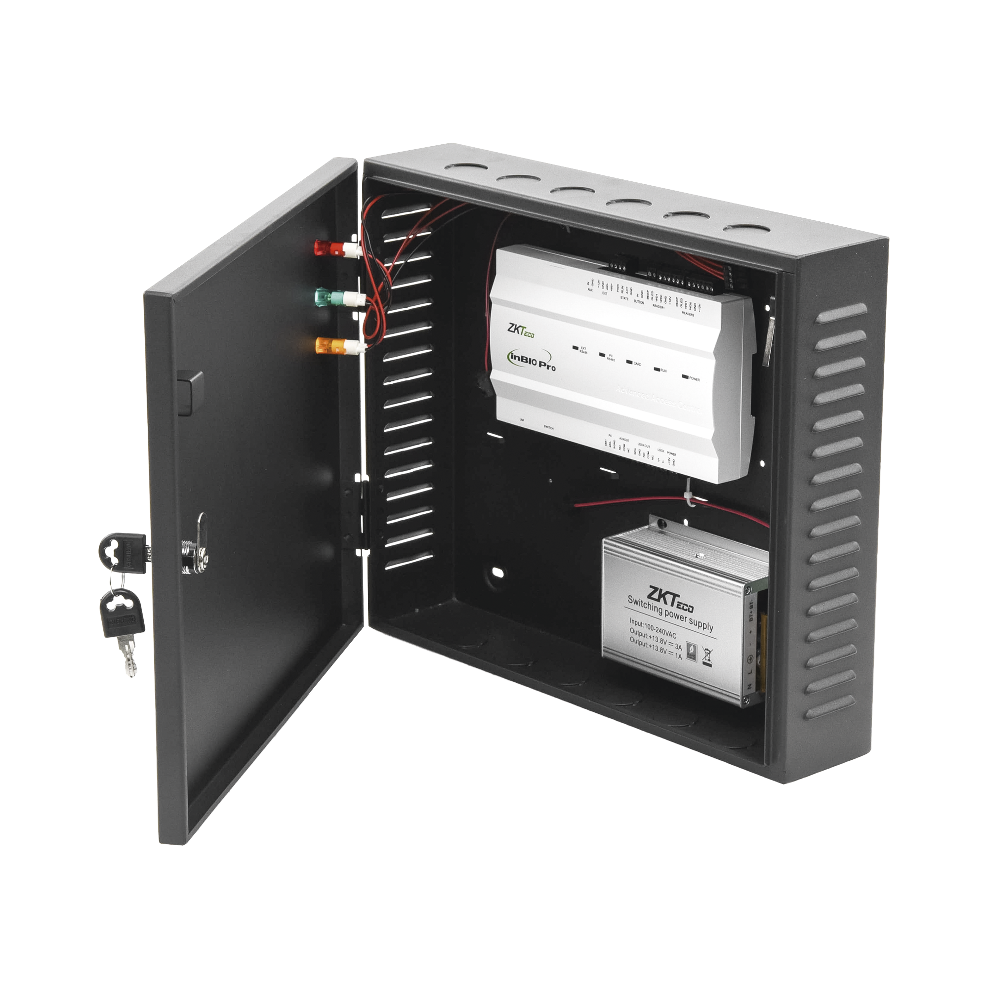 Controlador de Acceso / 1 PUERTA / Funcion ADMS PUSH Incluida / Alta Seguridad / 3 Años de Garantía / Biometría Integrada / 20,000 Huellas / Software de integración ZKBioSecurity