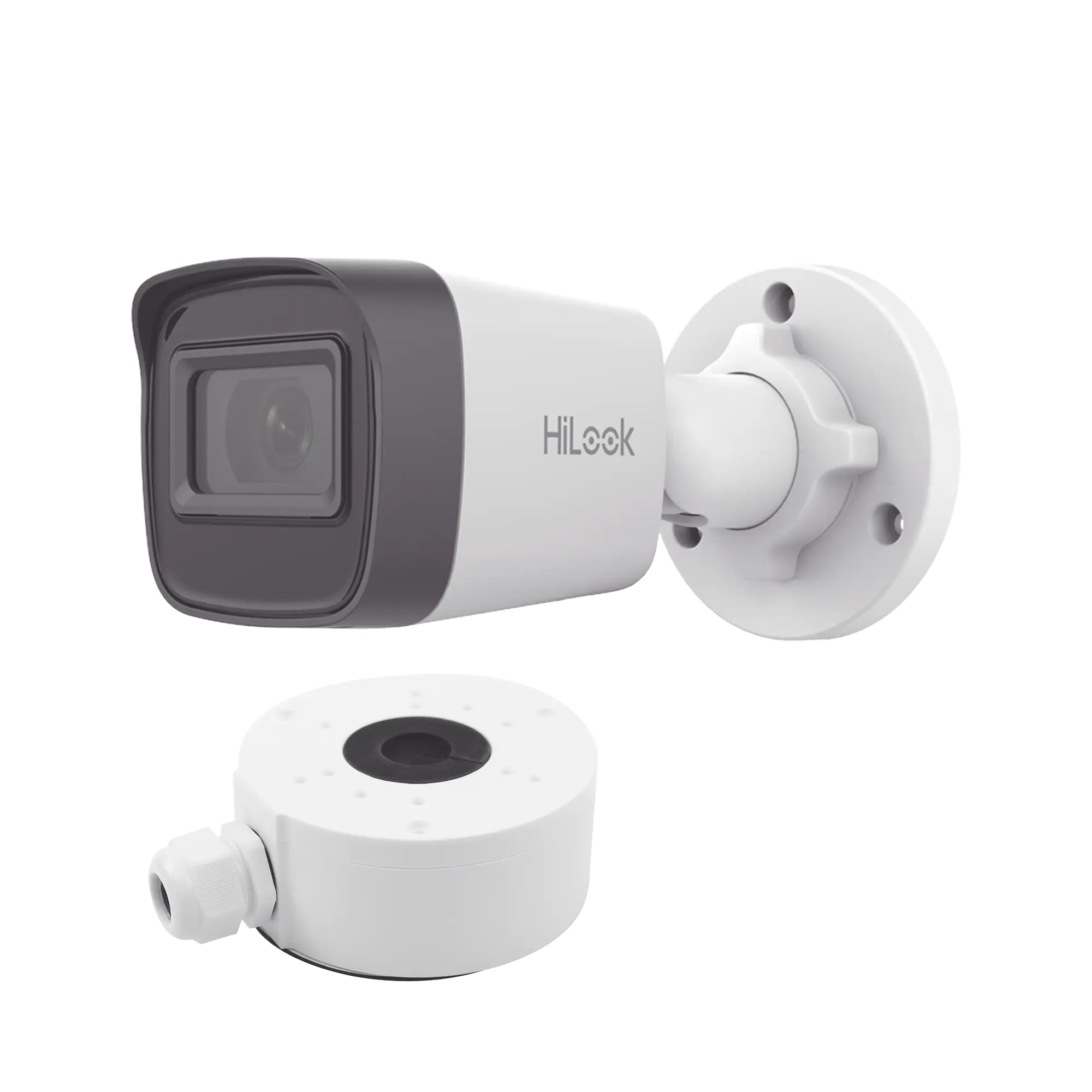 HiLook Series / Bala IP 4 Megapixel / 20 mts IR / Exterior IP67 / PoE / dWDR / Lente 2.8 mm + Caja de conexión DS-1280ZJ-XS