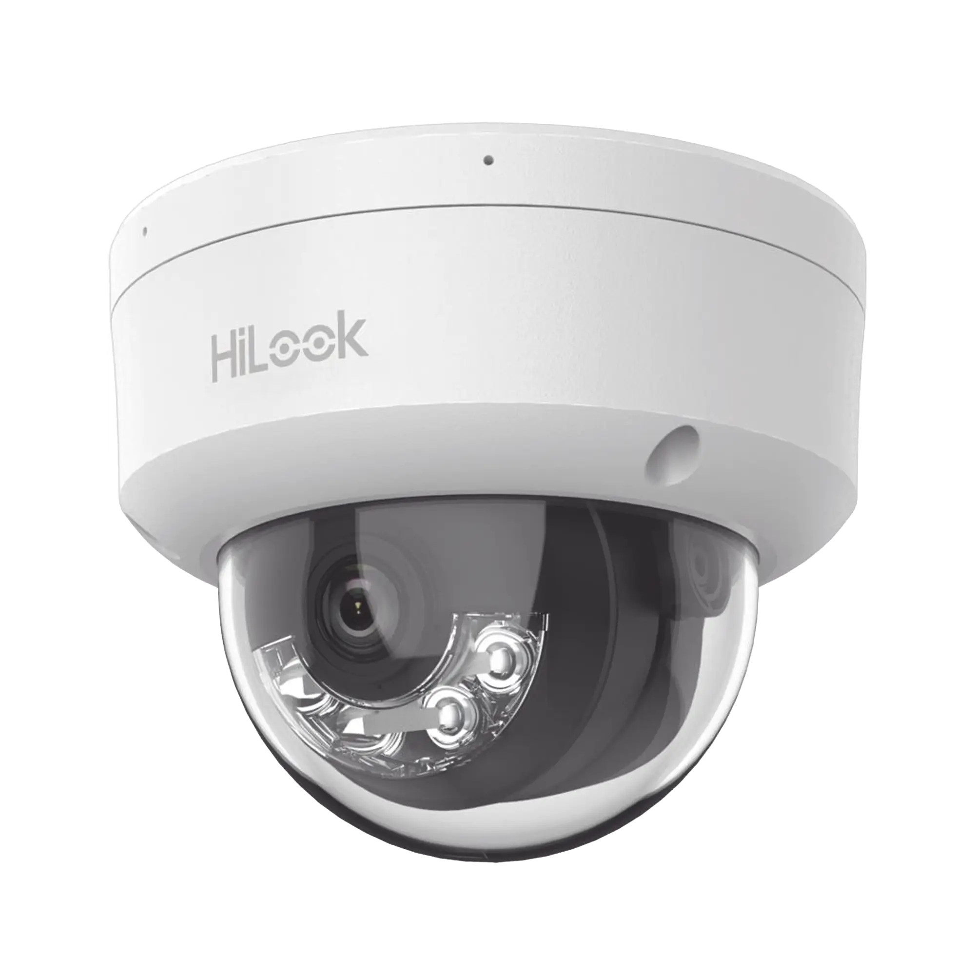 HiLook Series / Domo IP de 4 Megapixel / Lente 2.8 mm / 30 mts IR / Micrófono Integrado / Exterior IP67 / PoE / WDR 120 / H.265+ / ONVIF