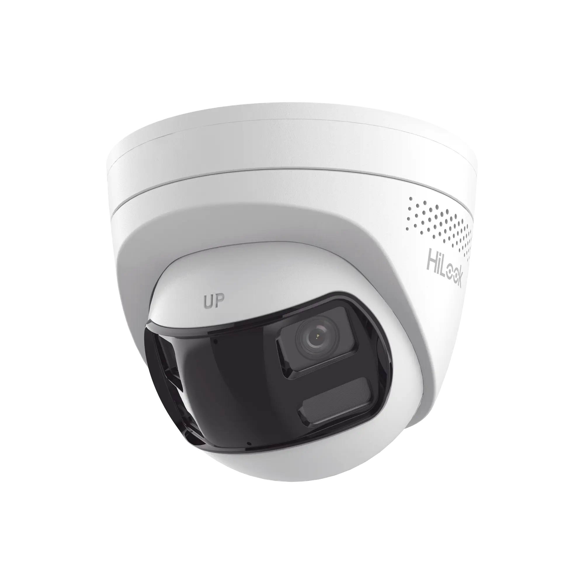 [Dual Light] Turret IP 8 Megapixel / Imagen Panorámica 180°/ PoE / Micrófono y Bocina Integrado / Exterior IP67 / Audio Bidireccional / Alarma Visual y Auditiva Integrada / Smart Supplement Light / Micro SD 512 GB