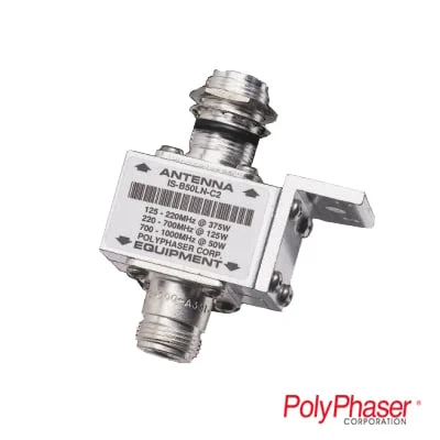Protector RF Coaxial Para 10 – 1000 MHz de Ceja Frontal y Conectores N Hembra en Ambos Lados, 50 Ω