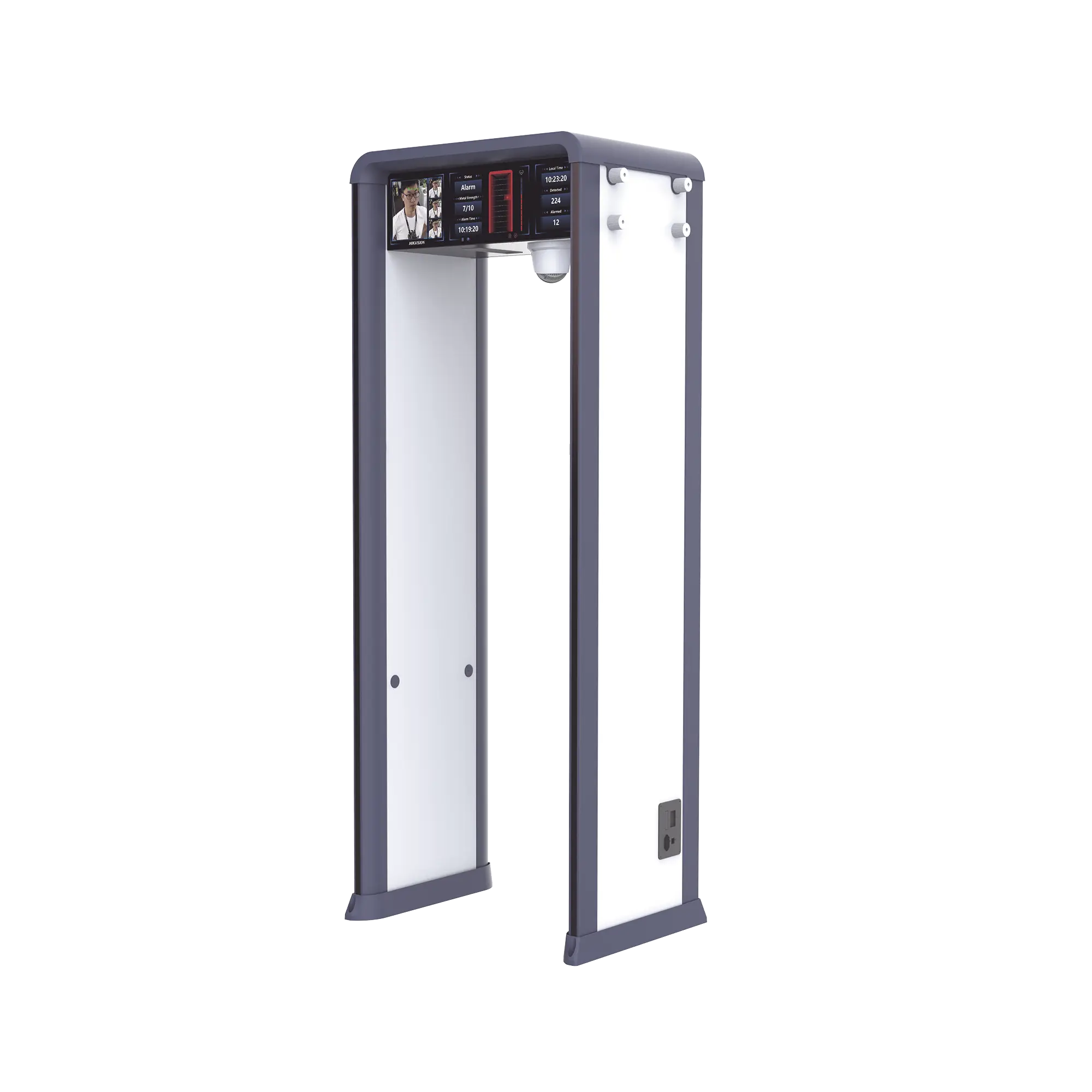 Arco Detector de Metales con Cámara 4MP y Doble Pantalla 7" y 29" / Hasta 72 Zonas Configurable / Tecnología Anti-Interferencia y Sensibilidad de Última Generación / Conteo de Personas y Alarmas