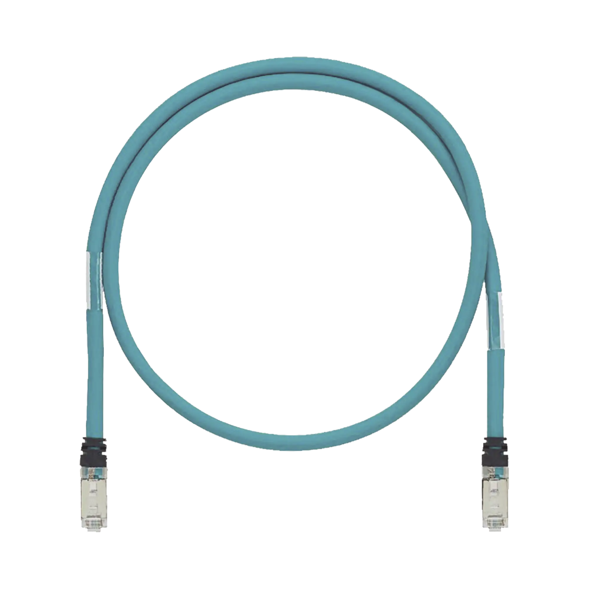 Patch Cord Cat6A de Grado Industrial 600V, Blindado SF/UTP, Calibre 26 AWG, Color Aqua, 1.5m