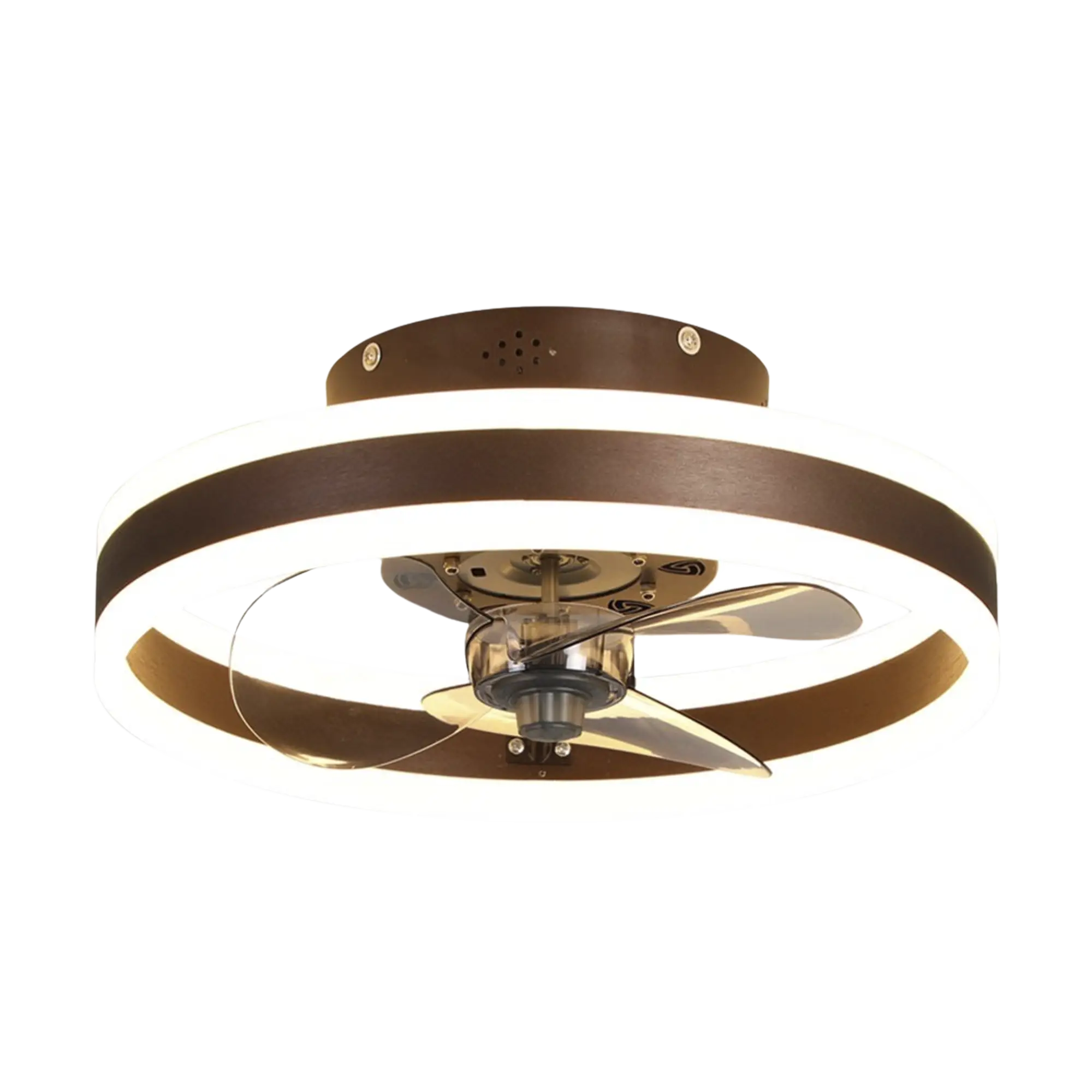 Ventilador de Techo con Luminario LED de 110 V CA 50/60 Hz / 4500 Lm / 6500 – 4 000 – 2 700 K / 3 Tonos de Luz / 3 Velocidades / Dimeable.