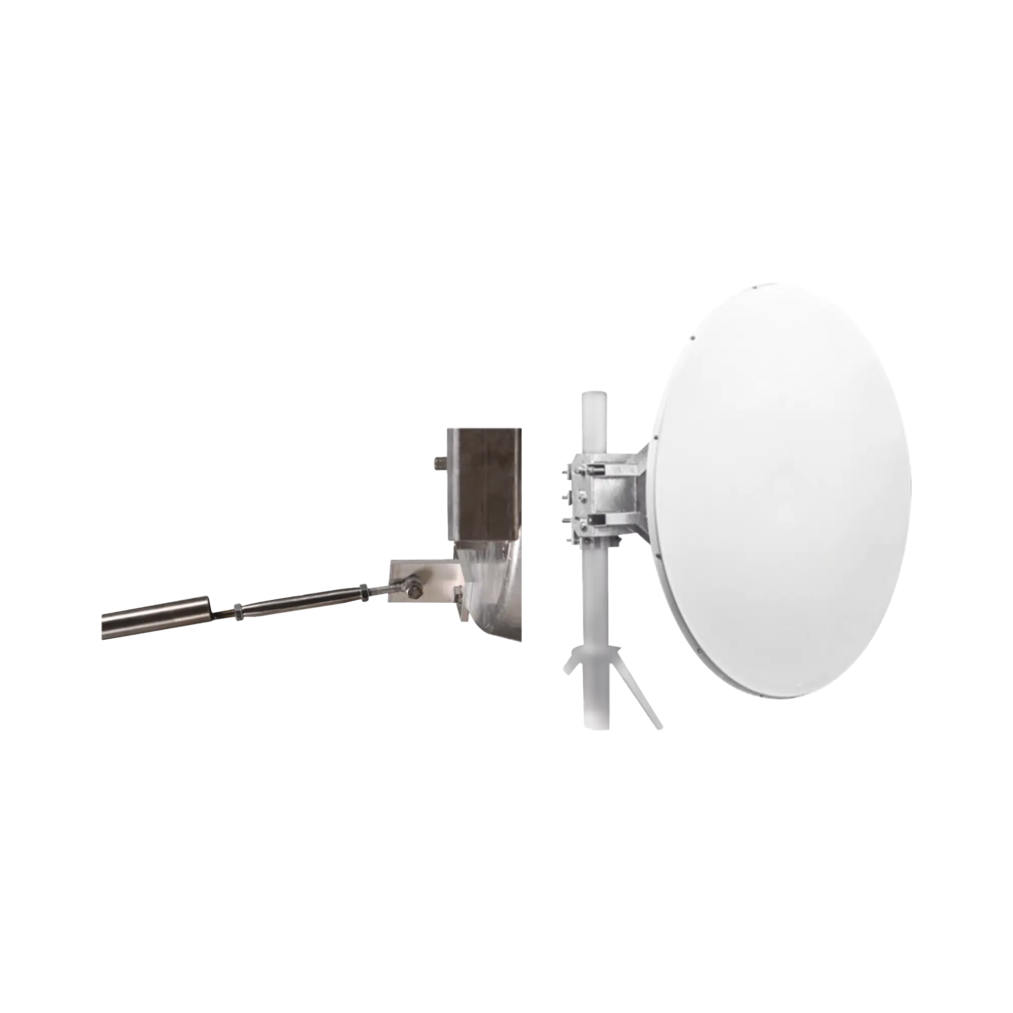 Antena direccional de Alto Rendimiento, 4 ft, Frecuencia de (4.9 a 6.1 GHz), Alto Aislamiento al Ruido, Ganancia de 35 dBi, Soporte de acero inoxidable, polaridad en 90 ° y 45 °, incluye montaje.