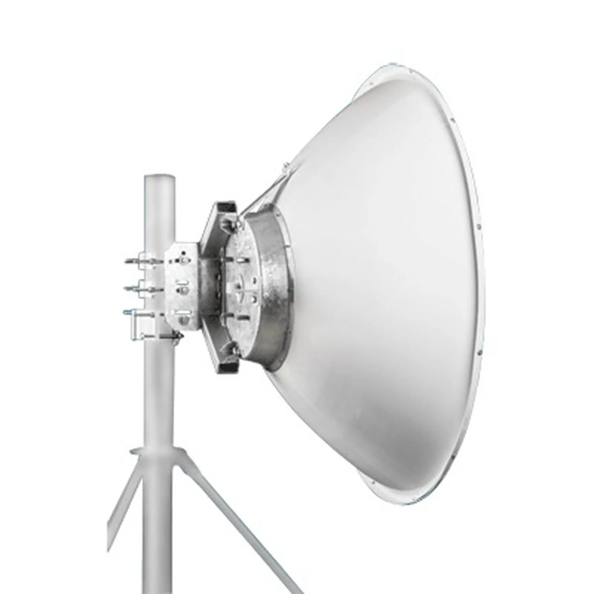 Antena parabĂłlica 4 ft para radio B11 y AF11, ganancia de 40.5 ± 1 dBi, conector guĂa de onda, Alto aislamiento al ruido en enlaces vecinos, 10-12 GHz, Montaje de acero inoxidable incluido