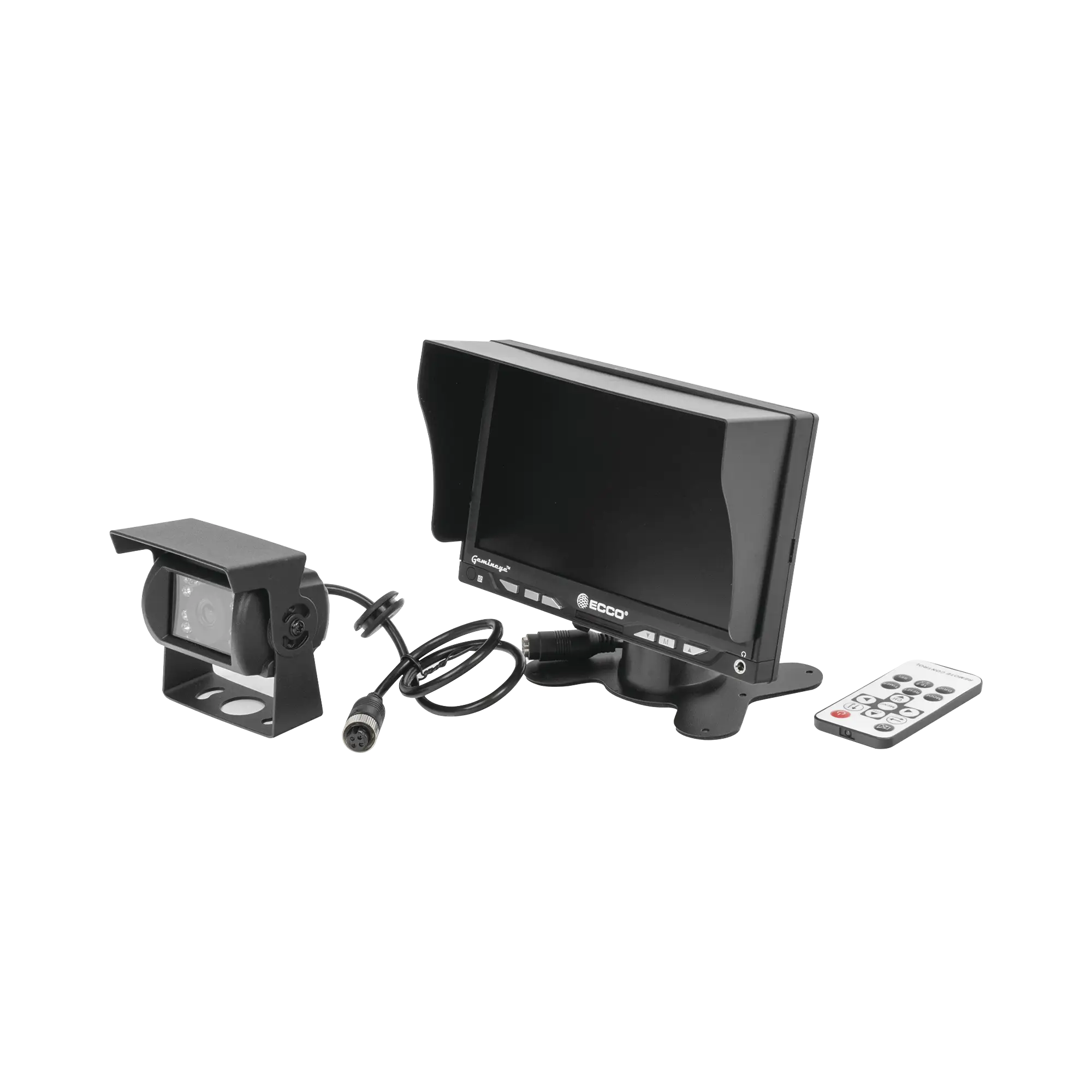 Sistema Profesional Alámbrico de Cámara de Reversa y Monitor para Vehículos de Trabajo y Montacargas