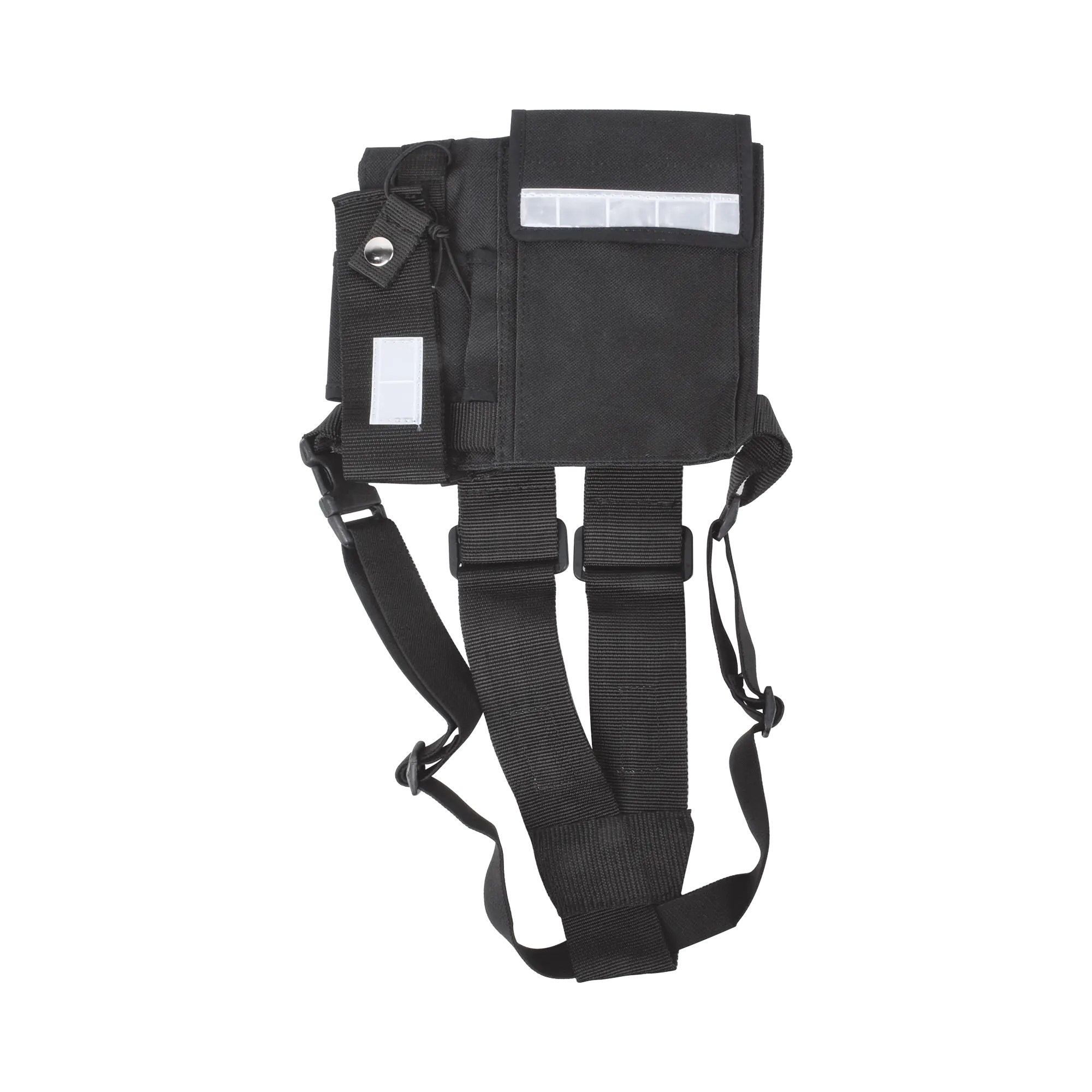 Pechera Universal sin logo con soporte para radio y bolígrafo más bolsa con cinta adherente para su seguridad.