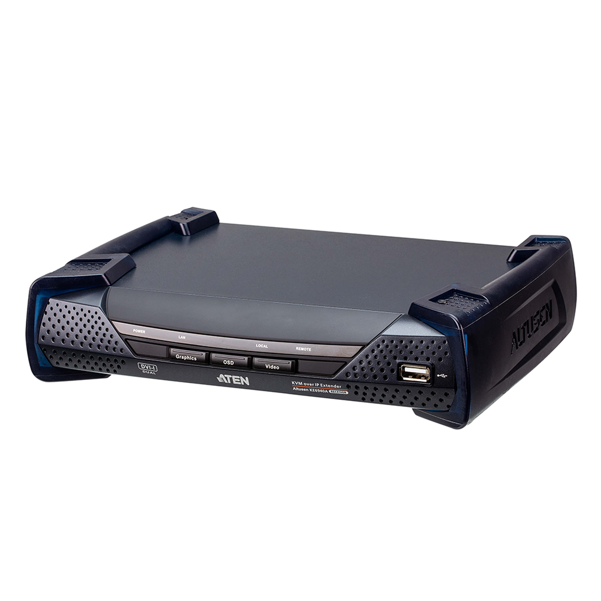 Receptor KVM IP | Dual Display USB | Baja Latencia | 1920 x 1200 60Hz | RS232