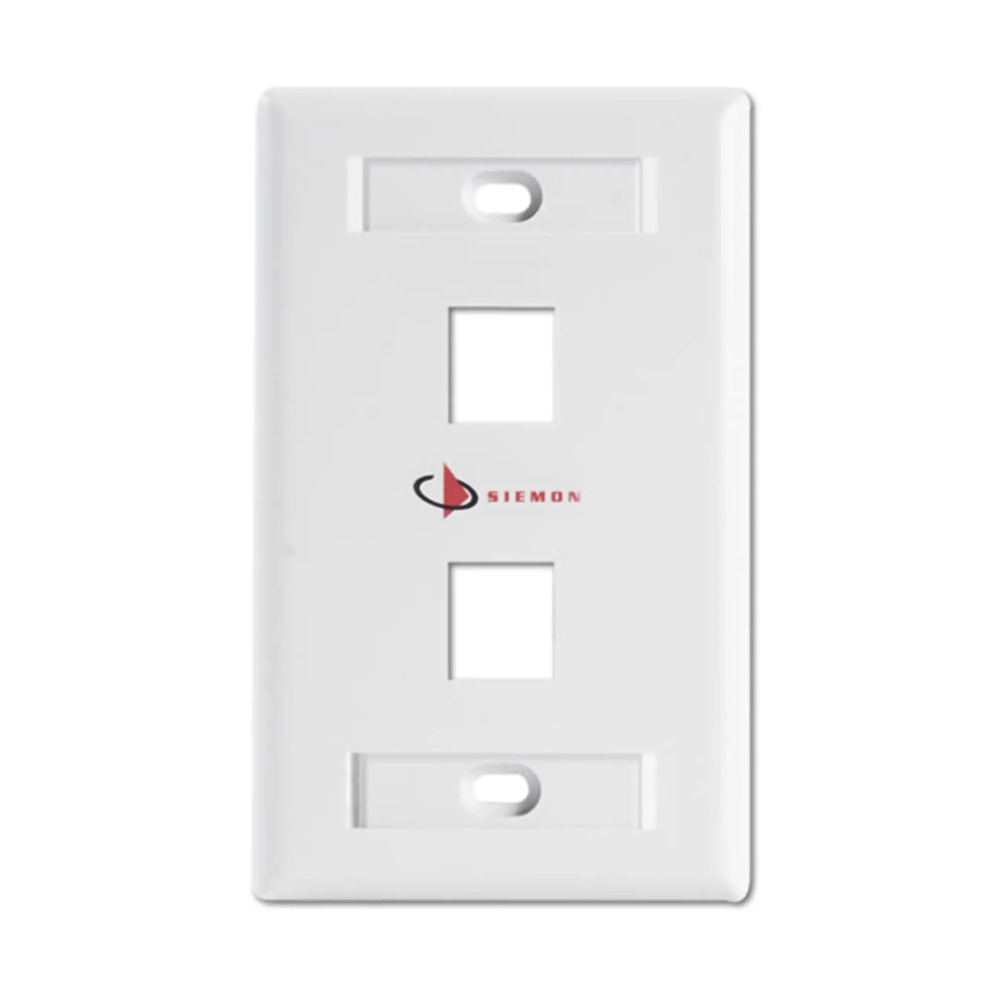 Placa de pared Keystone de 2 salidas, color blanco, para Jacks Keystone Z-MAX y MAX