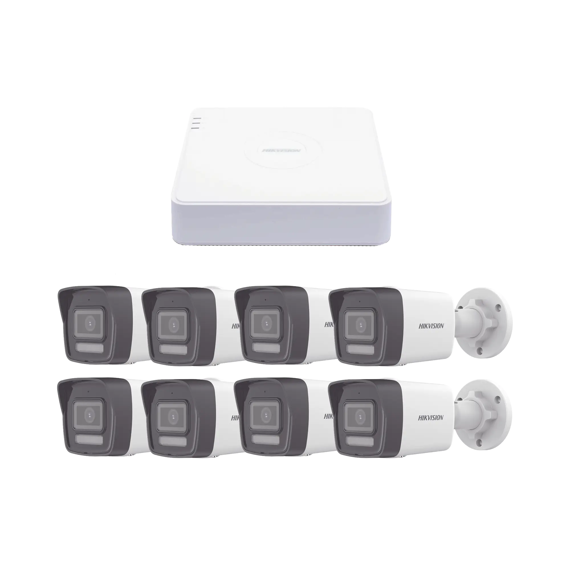 Kit IP 1080p (2 Megapixel) / NVR de 8 Canales con 8 Puertos PoE / 8 Cámaras IP Bala ColorVu Lite y ACUSENSE Lite / Micrófono Integrado