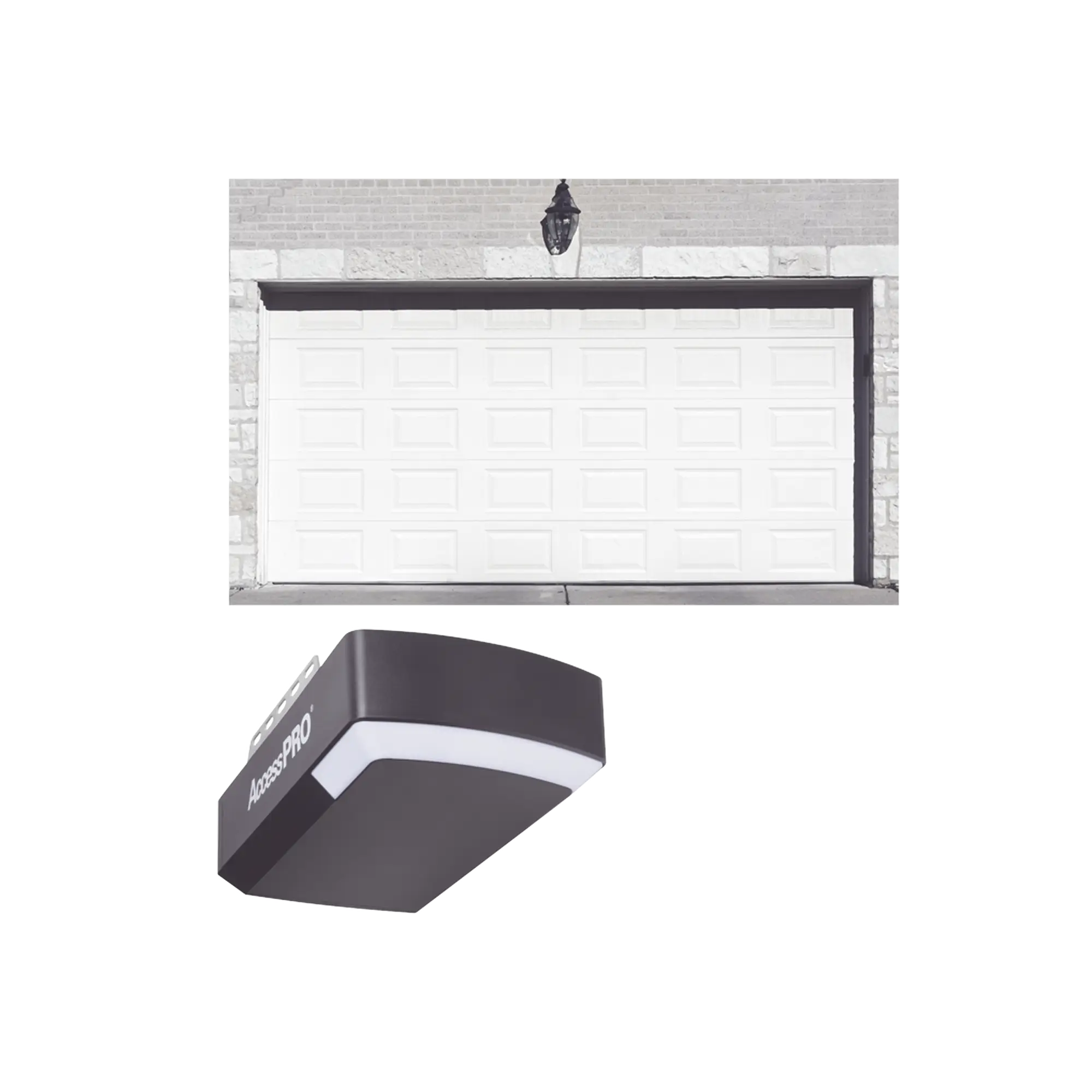 KIT COMPLETO Puerta D/ Garage 10×7 Pies / Cuadro Corto / Color blanco / Insulada / Incluye Motor FS1000APPRT / 1/2HP / Fuerte/Silencioso/Luz LED/Motor DC .