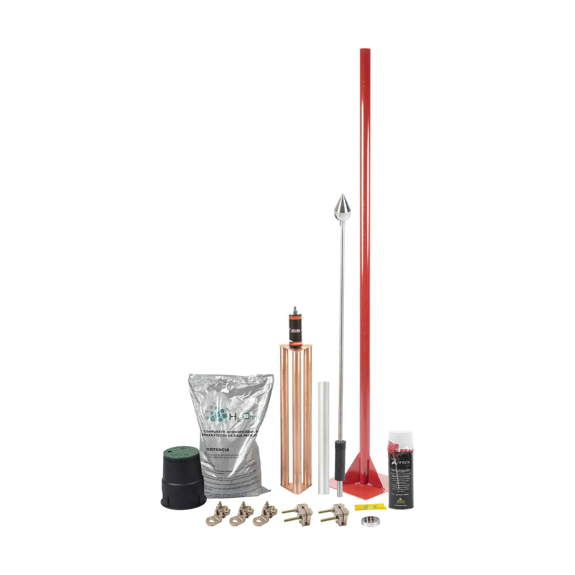 Kit Pararrayo con Accesorios para Protección de Diámetro de 80 m.