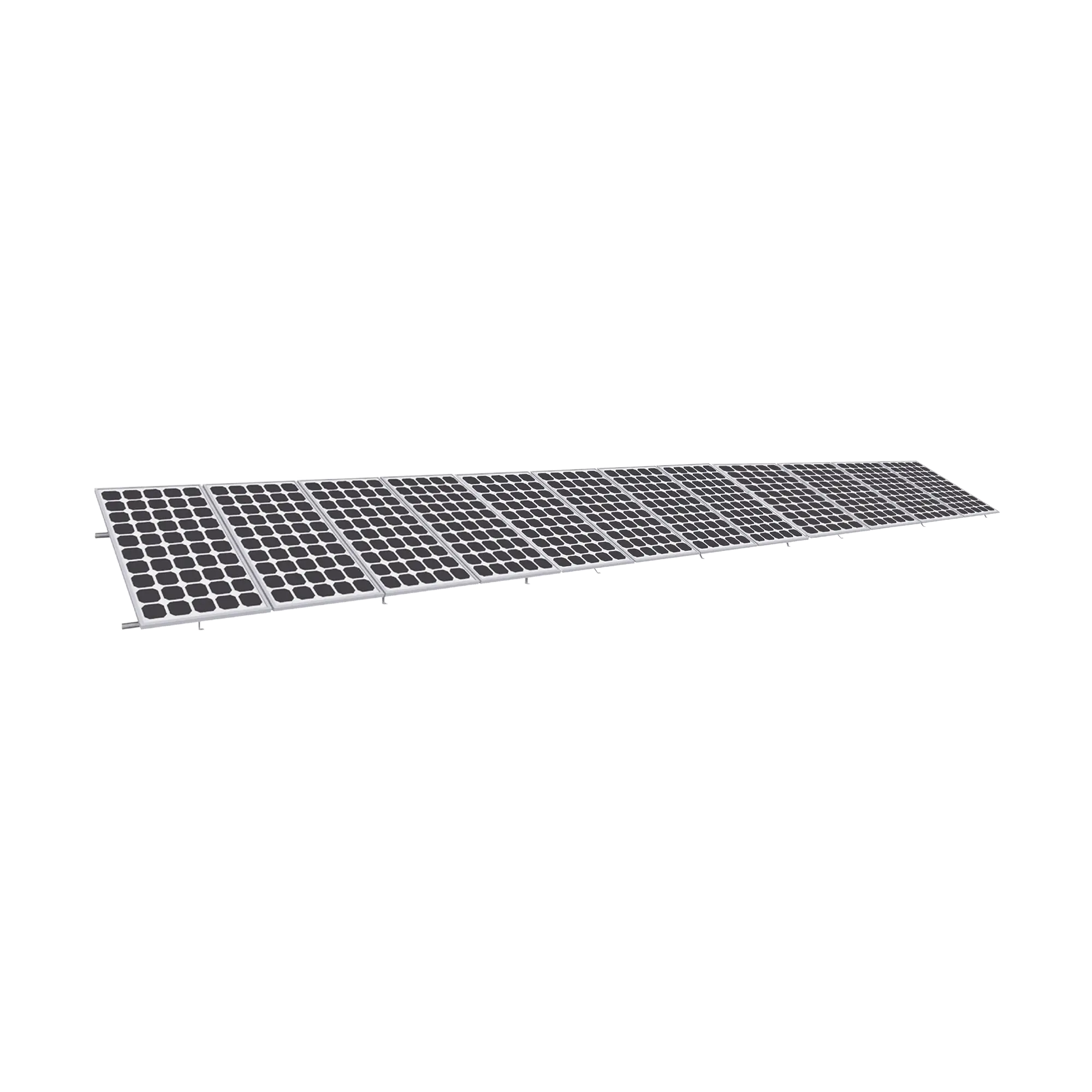 Montaje para Panel Solar, Riel «8» de 5400mm para Módulos con Espesor de 35mm, Velocidad de Viento Máx. 136km/h (20° a 45°)