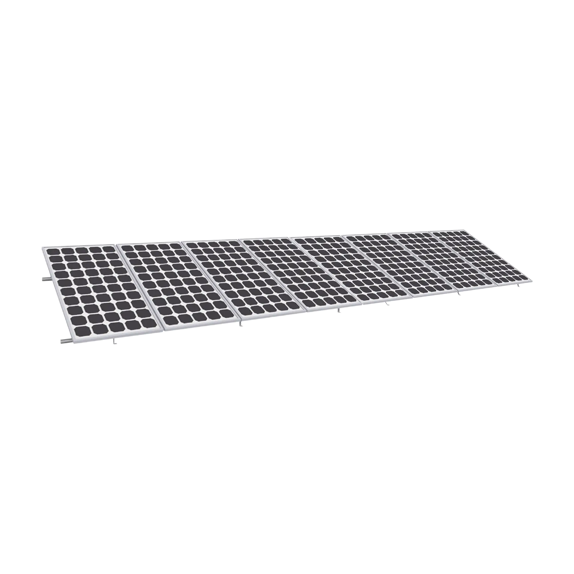 Montaje para Panel Solar, Riel «8» de 5400mm para Módulos de 550 a 660w con Espesor de 35mm, Velocidad de Viento Máx. 136km/h (20° a 45°)
