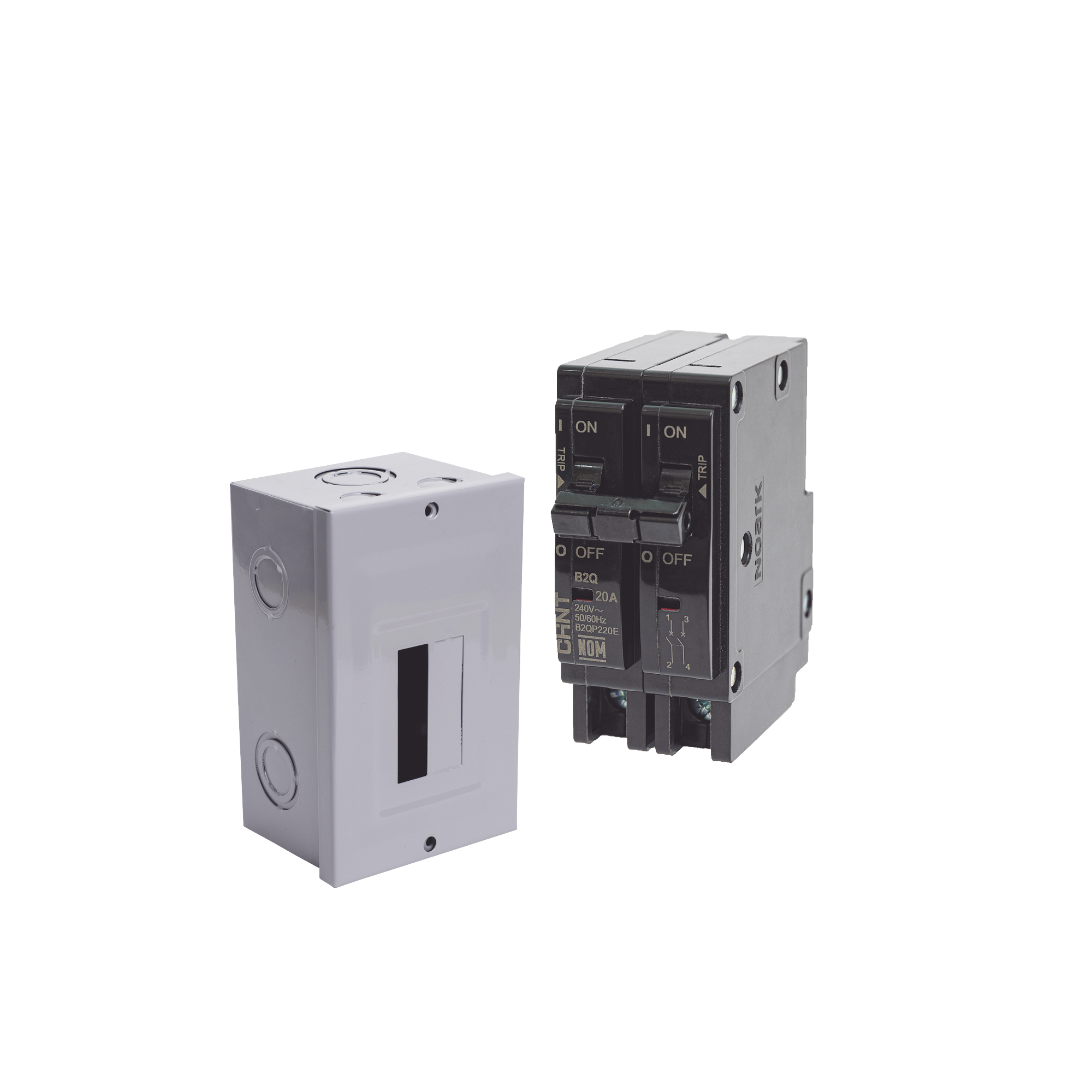 Kit Centro de Carga para sobreponer con 1 Interruptor Térmico de 2 Polos, 30Amp 120/240Vca 10kA.