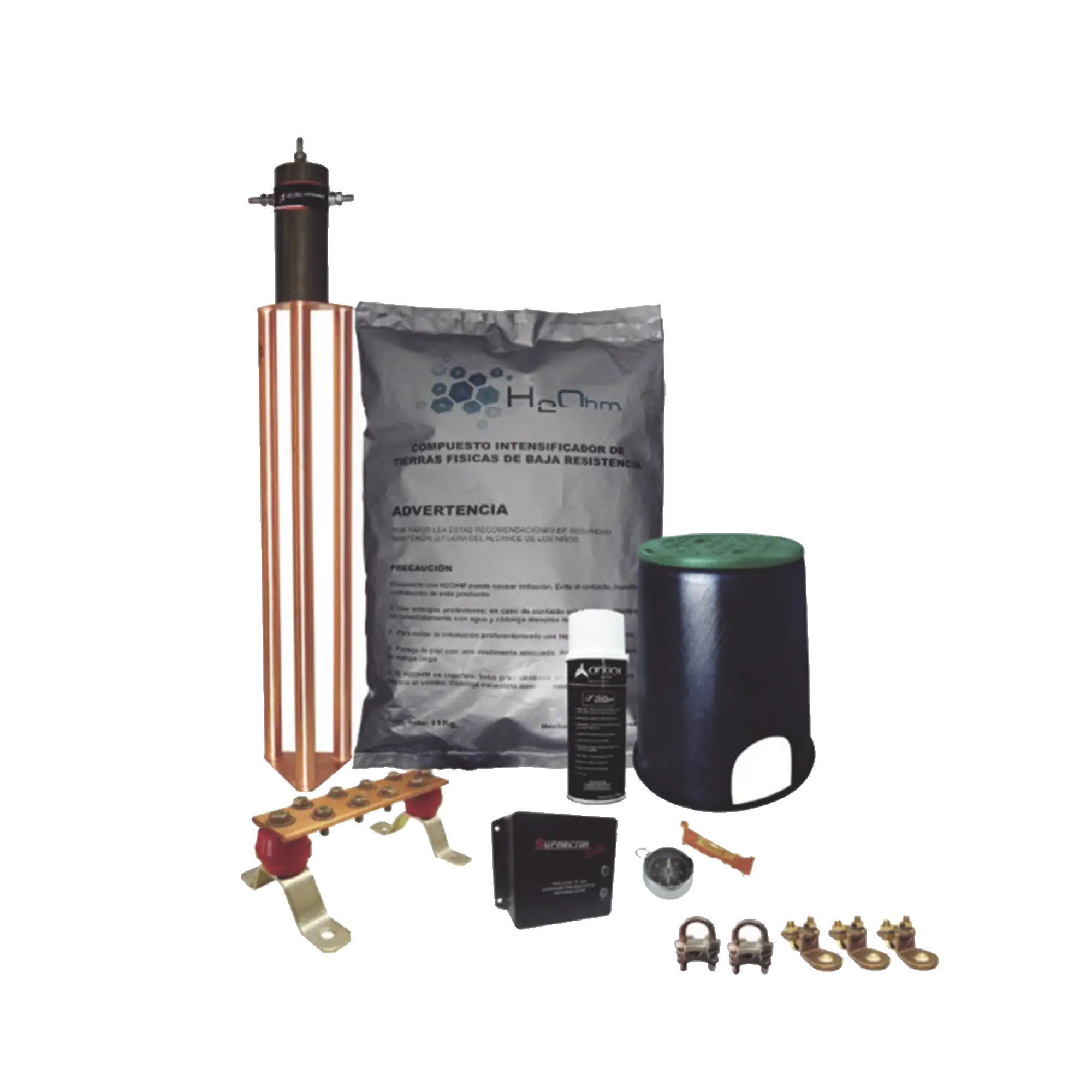 Kit de Tierra Física con Electrodo Magnetoactivo de 45 AMP Y Supresor de Picos SOHO