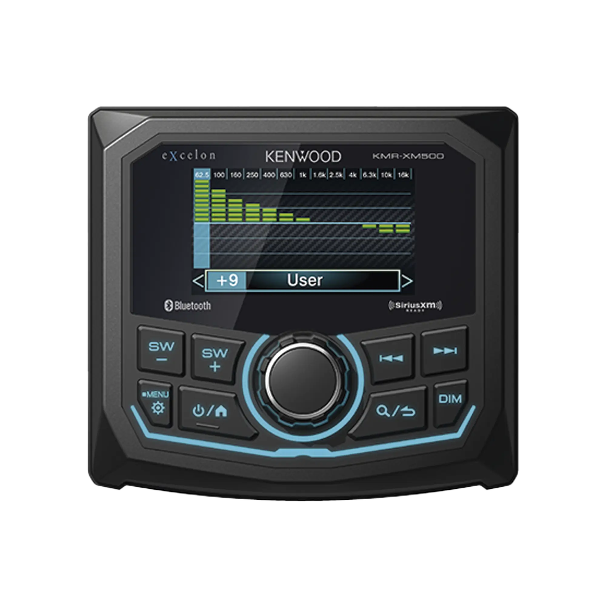 Estéreo marino sumergible IP66, con pantalla de 2.7 pulgadas, conexión Bluetooth, iluminación multicolor variable, con entrada USB