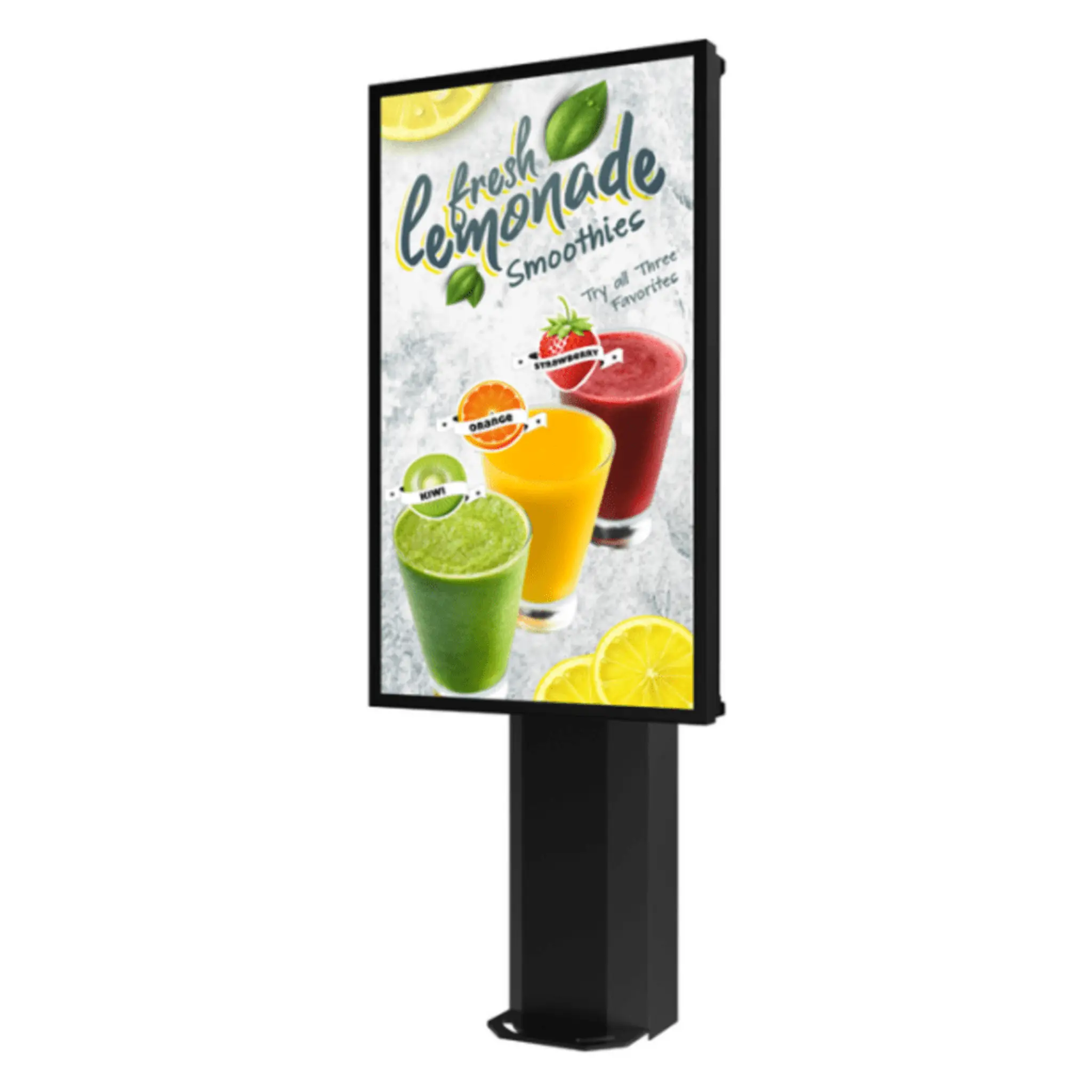 Montaje Tipo Kiosco para exterior Compatible con Pantallas de 55″ Samsung OH55AS / Diseño Ultradelgado / METAL / Exterior IP65 / Base Pedestal 8″