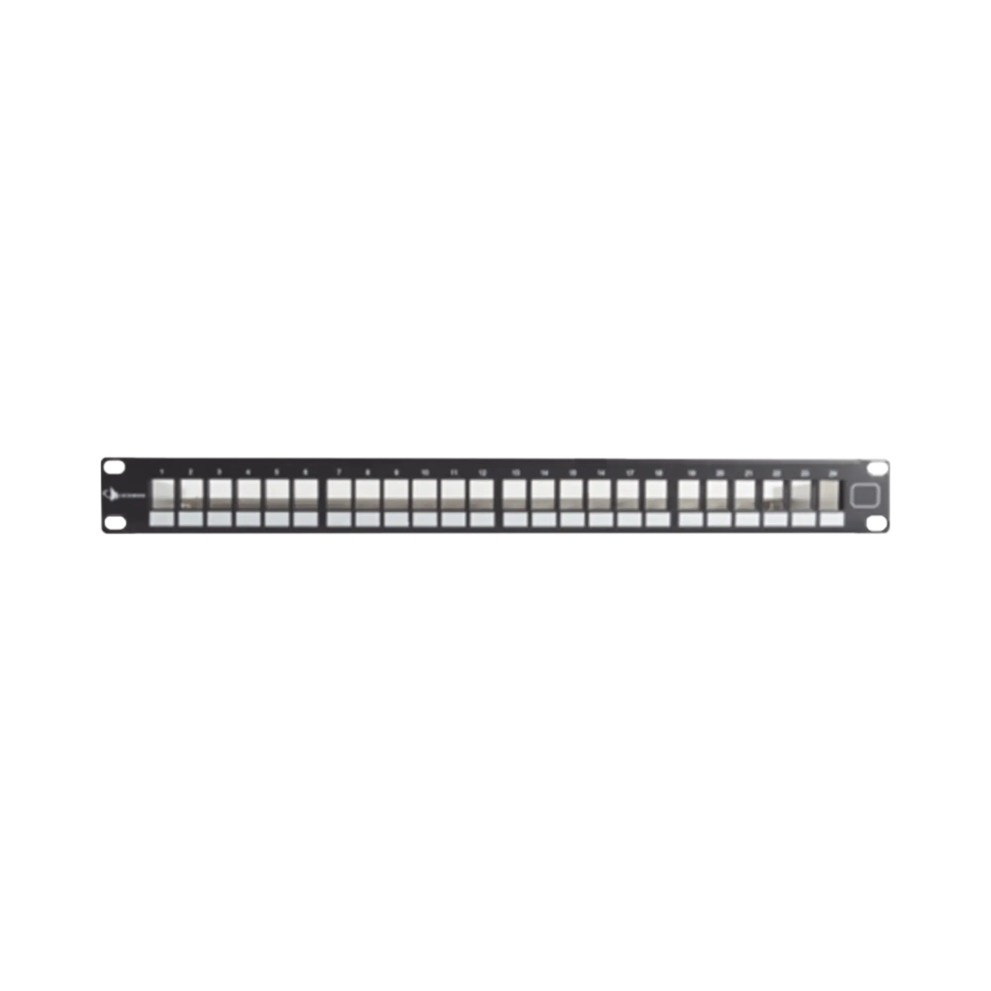 Patch Panel UTP Keystone de 24 puertos Modular (vacío) , Plano, 1UR, compatible con Jacks Keystone UTP Z-MAX® y MAX®