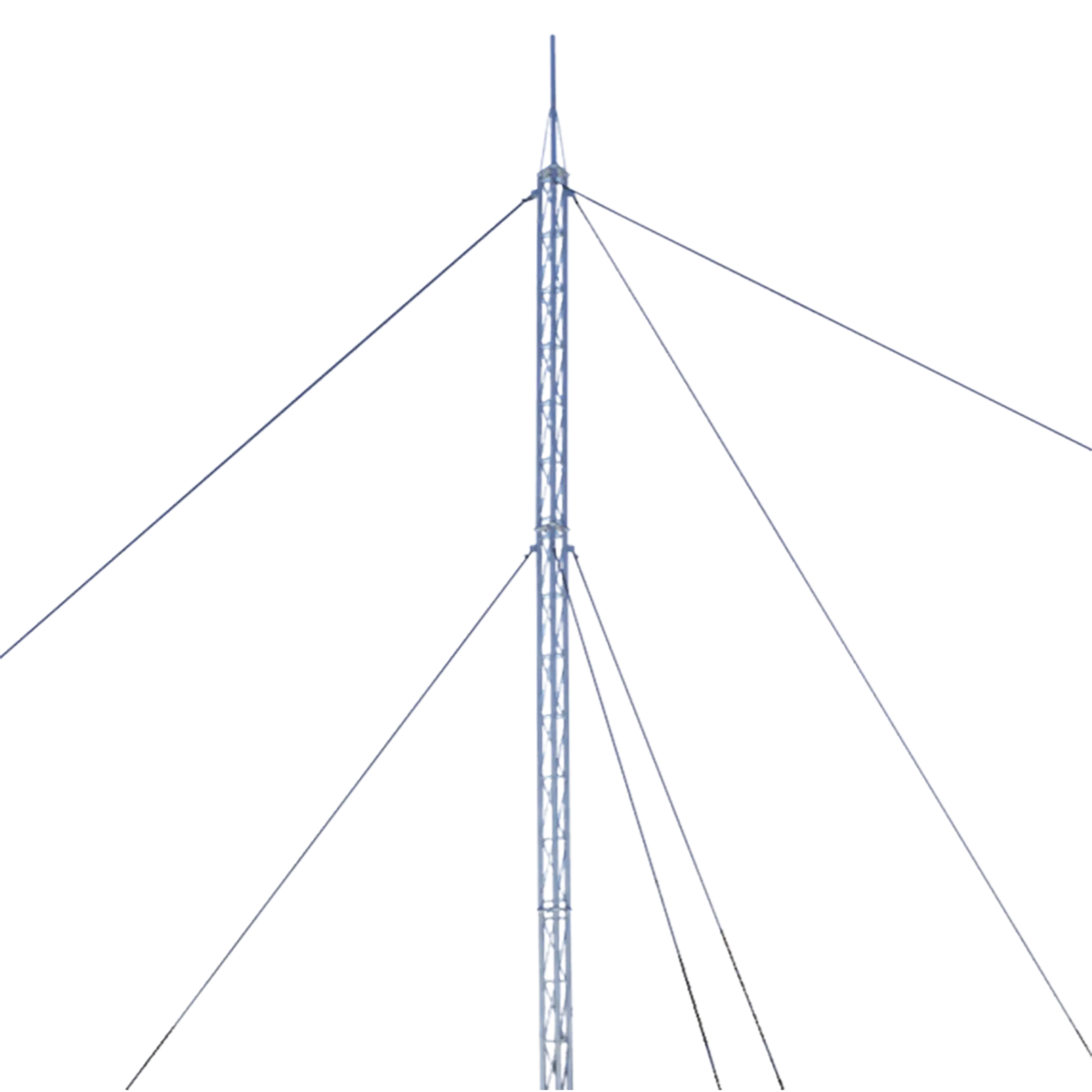 Kit de Torre Arriostrada de Techo de 18 m con Tramo STZ30 Galvanizado Electrolítico (No incluye retenida).