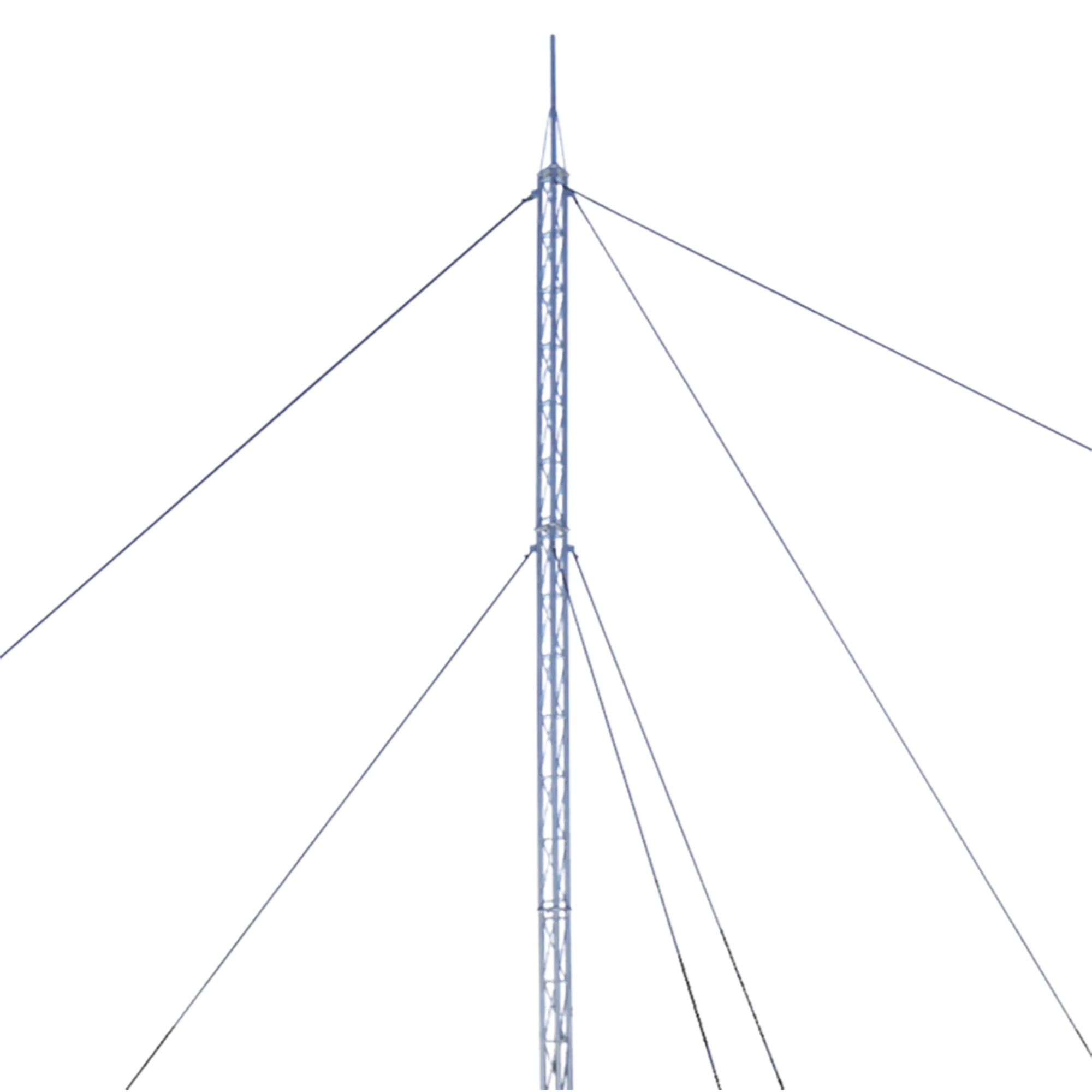 Kit de Torre Arriostrada de Techo de 24 m con Tramo STZ30G Galvanizada por Inmersión en Caliente (No incluye retenida).