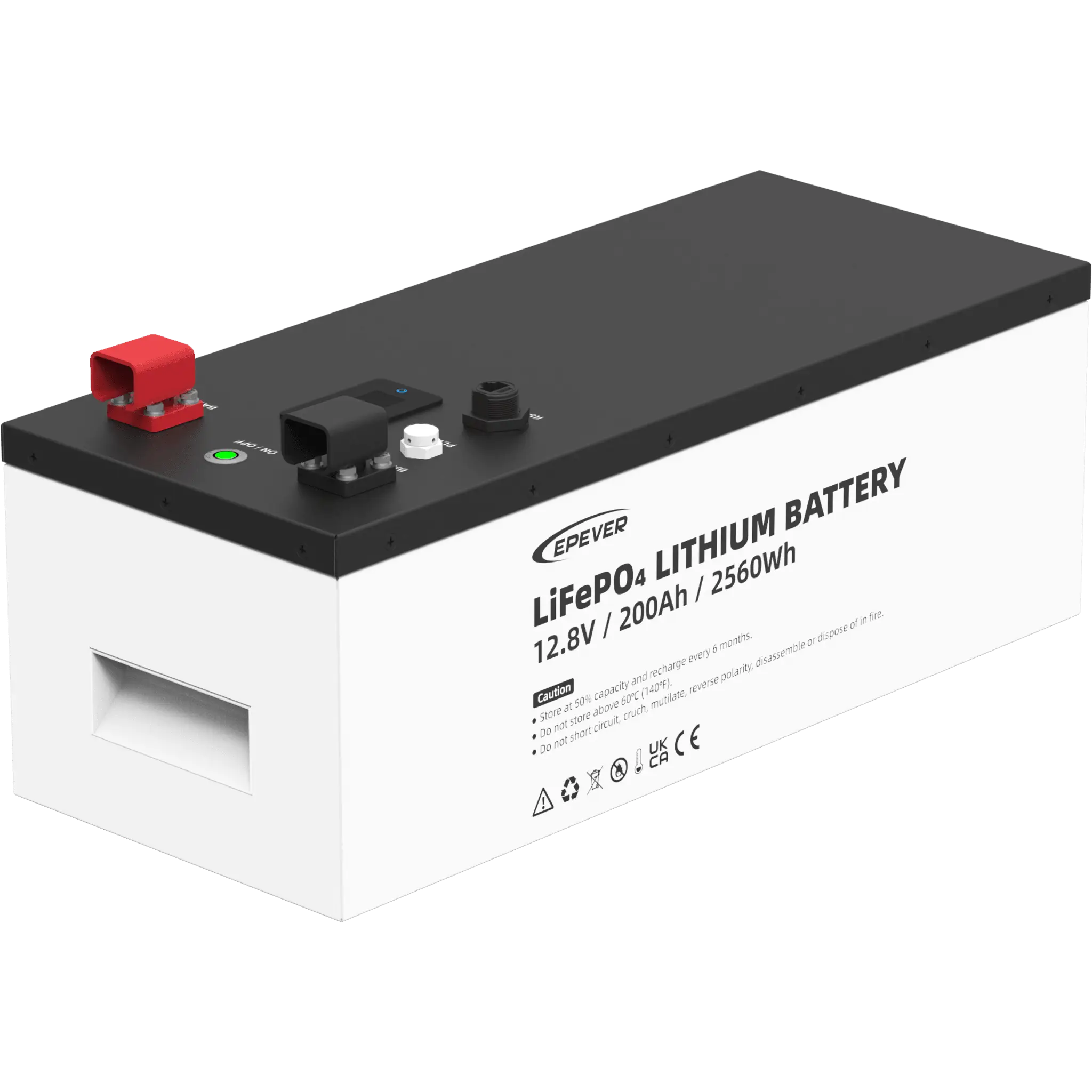 BaterÃa de litio LiFeO4 12.8Vcc, 200Ah, 2.56Kwh, Pantalla LCD para Monitoreo Local, Carcasa Metálica
