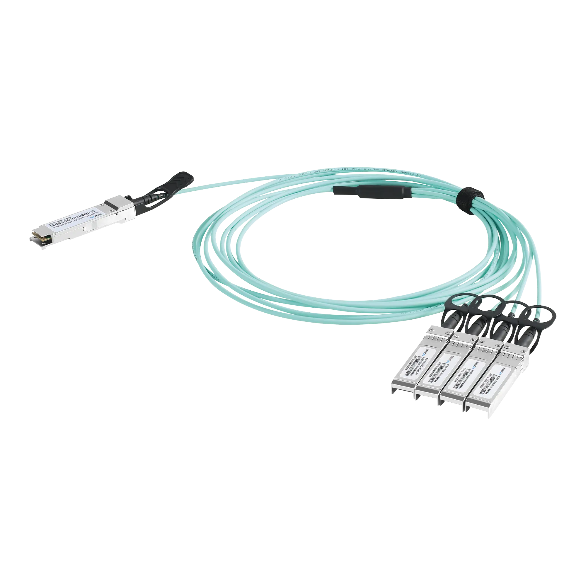 Cable AOC QSFP+ de 40 Gbps a 4x 10 Gbps / Cable de fibra óptica Activo / Longitud: 1 metro