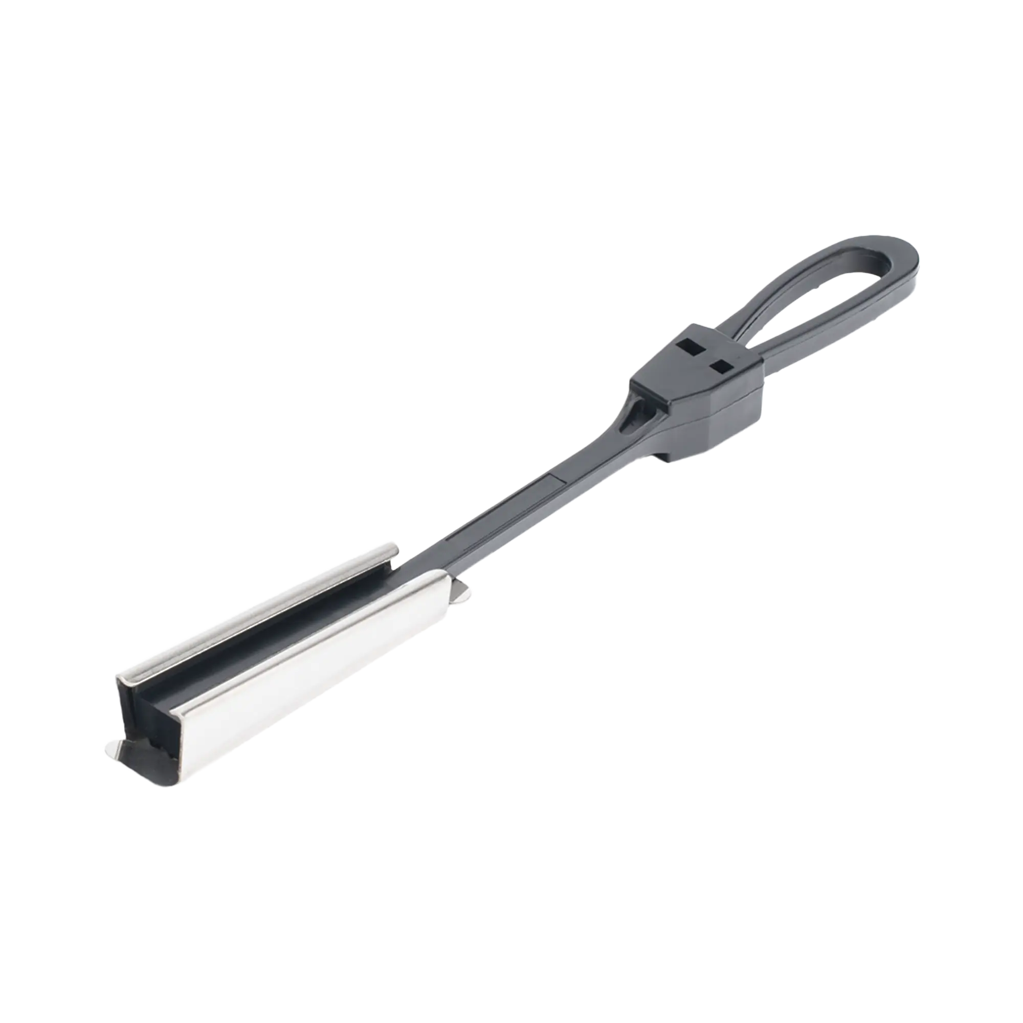 Tensor Plastico para Fibra Óptica Drop Plana de 5×2 mm, Span 80 metros (Termoplastico Resistente a los Rayos UV)