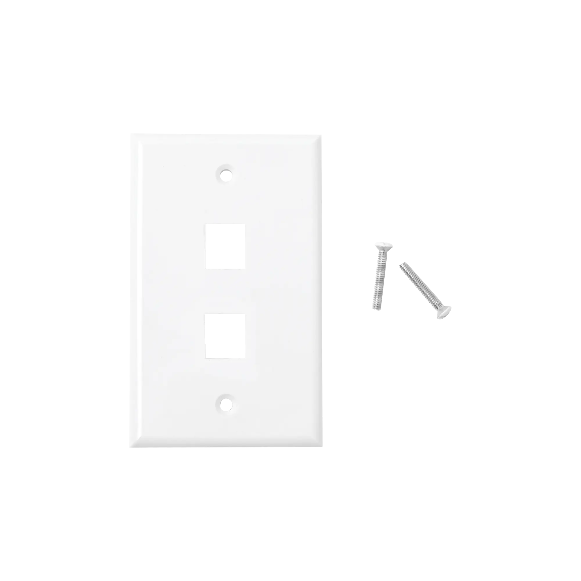 Placa de pared de 2 puertos, Keystone, Color Blanco