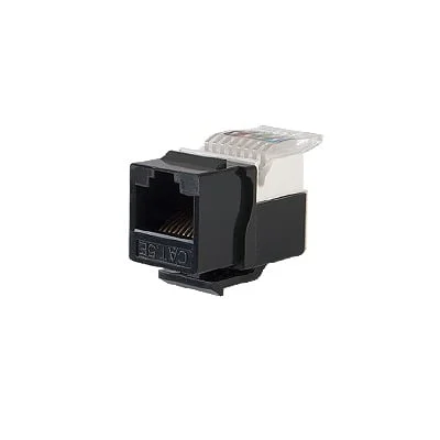 Módulo Jack Keystone Cat5e sin Herramienta (toolless) para faceplate – Color Negro