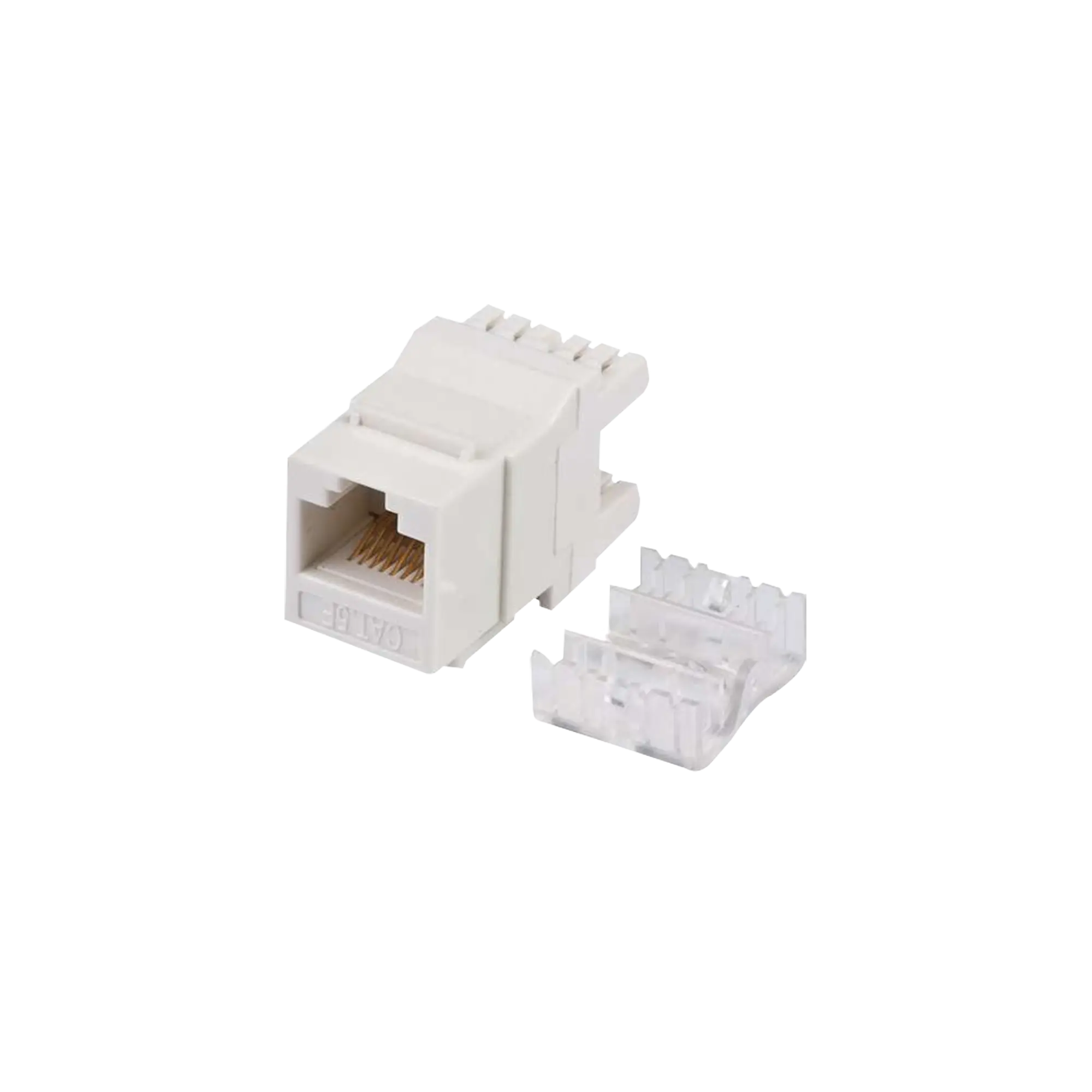 Módulo Jack Keystone Cat5e con terminación en ángulo 180 º  Color Blanco