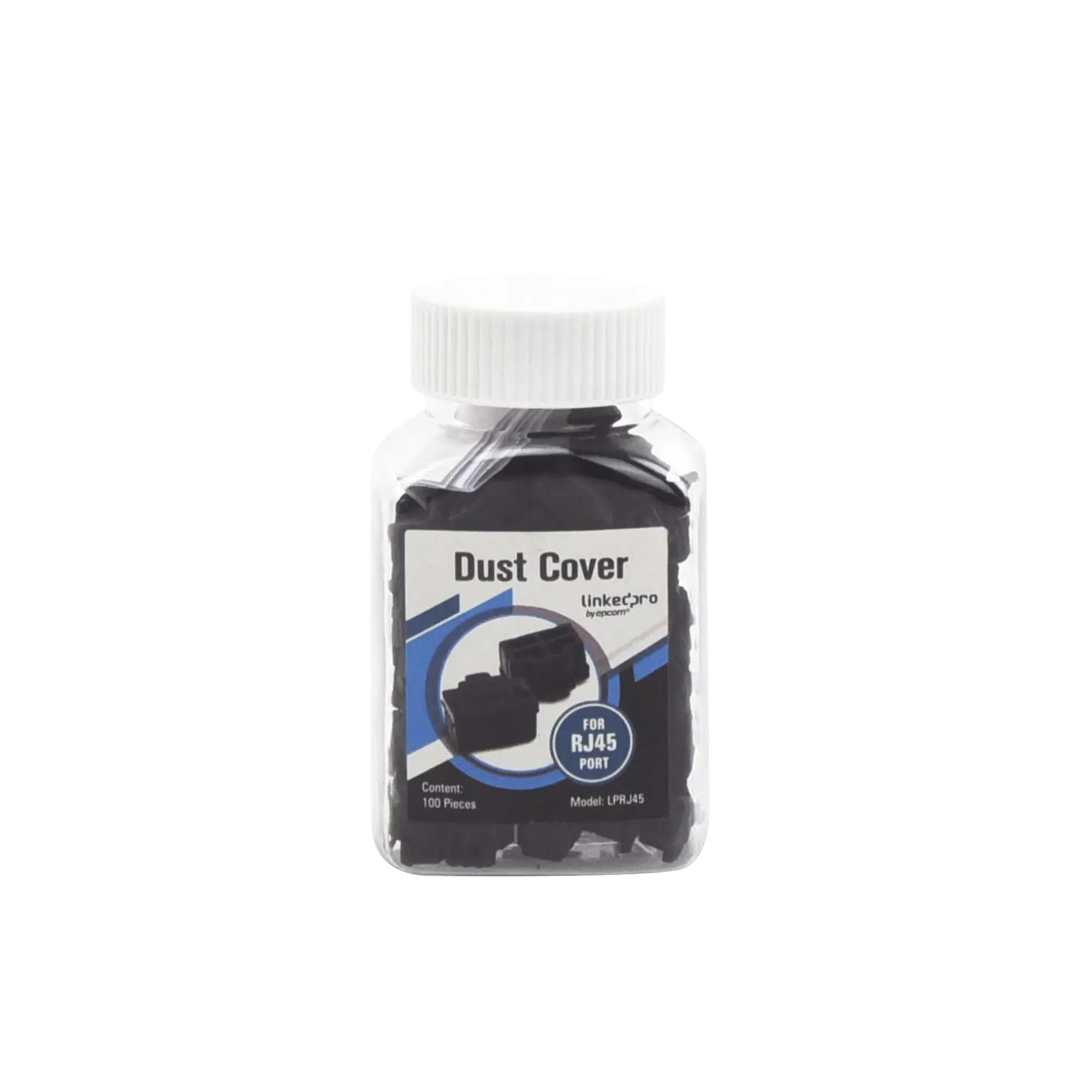 Bote con 100 protectores anti-polvo para puerto RJ45 color negro