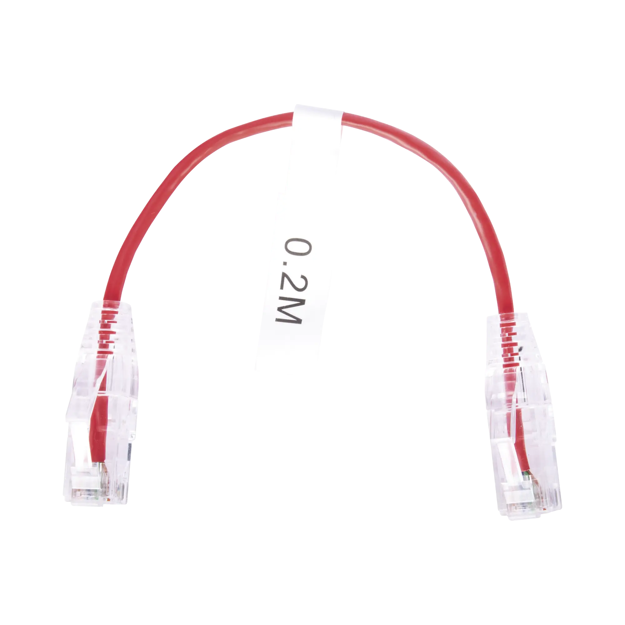 Cable de Parcheo Slim UTP Cat6 - 20 cm Rojo Diámetro Reducido (28 AWG)