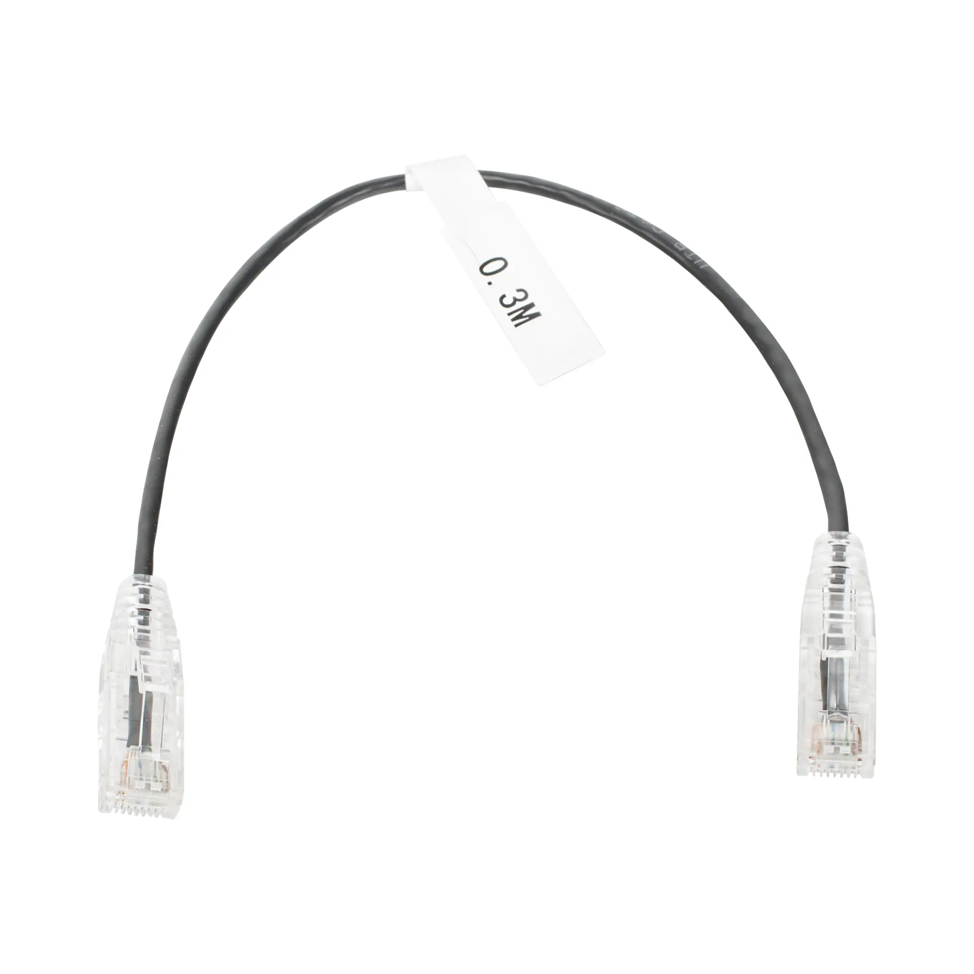 Cable de Parcheo Slim UTP Cat6 – 30 cm Negro Diámetro Reducido (28 AWG)