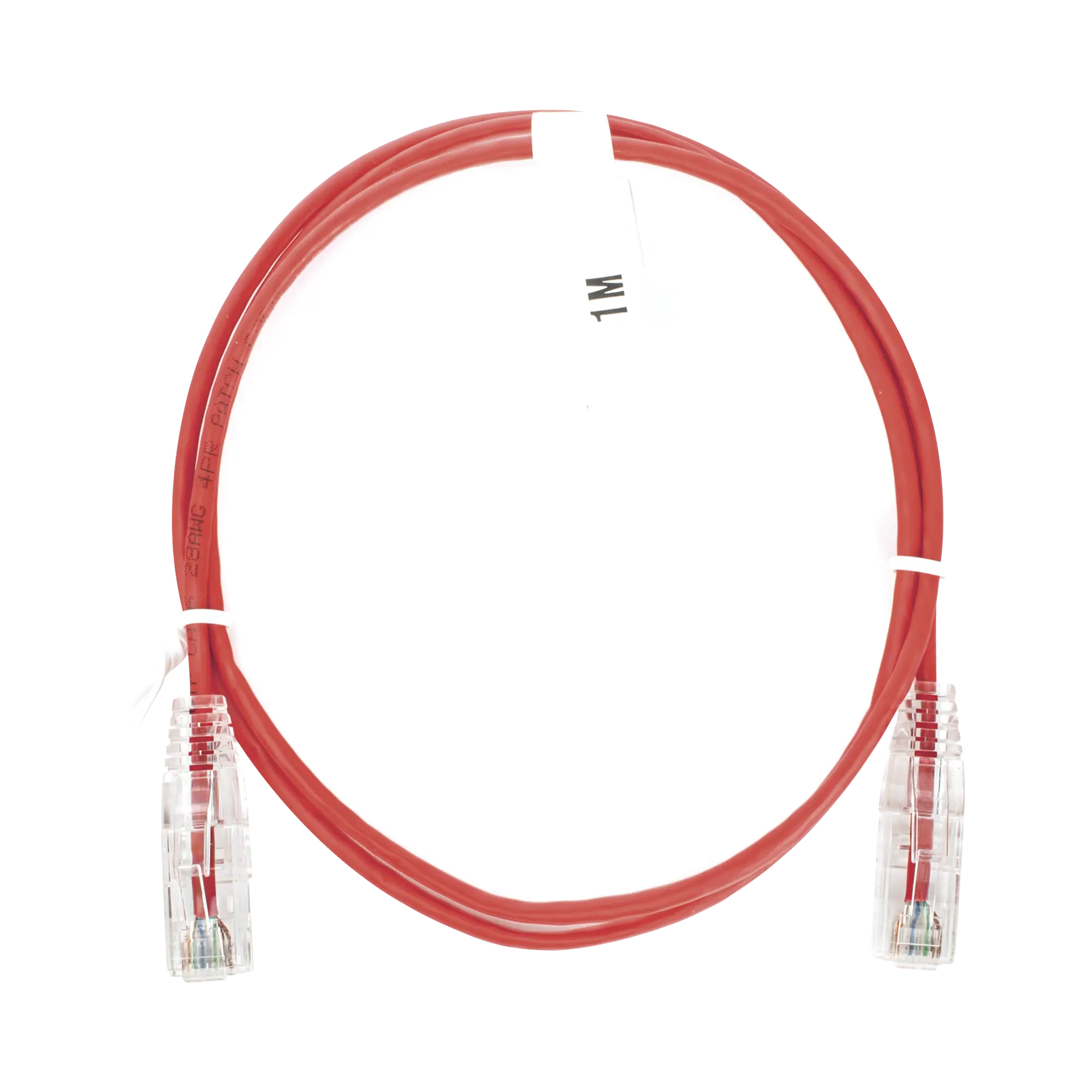Cable de Parcheo Slim UTP Cat6 – 1 metro, Rojo, Diámetro Reducido (28 AWG)