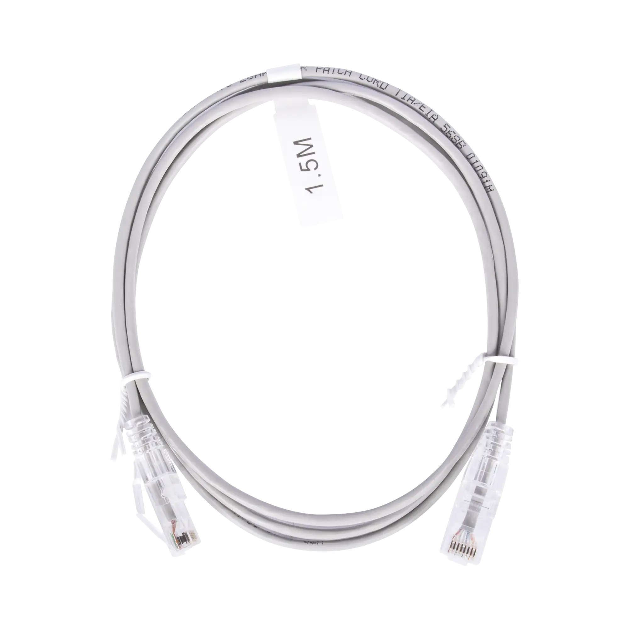 Cable de Parcheo Slim UTP Cat6 – 1.5 m Gris Diámetro Reducido (28 AWG)