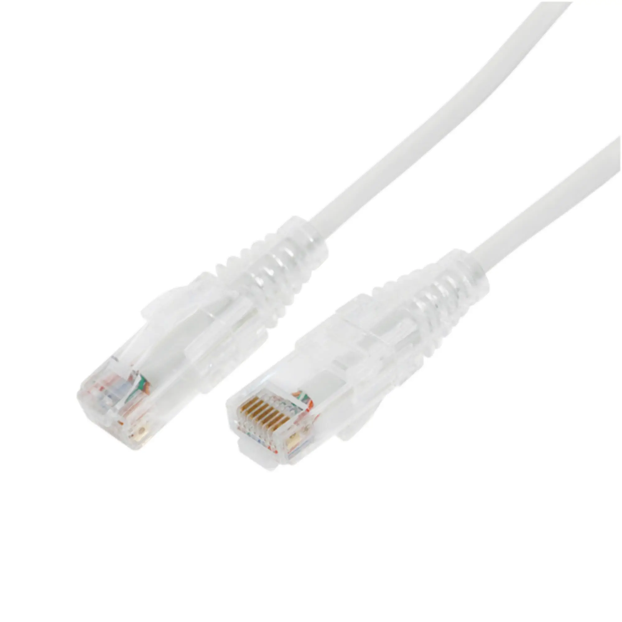 Cable de Parcheo Slim UTP Cat6A – .5 m Blanco, Diámetro Reducido (28 AWG)