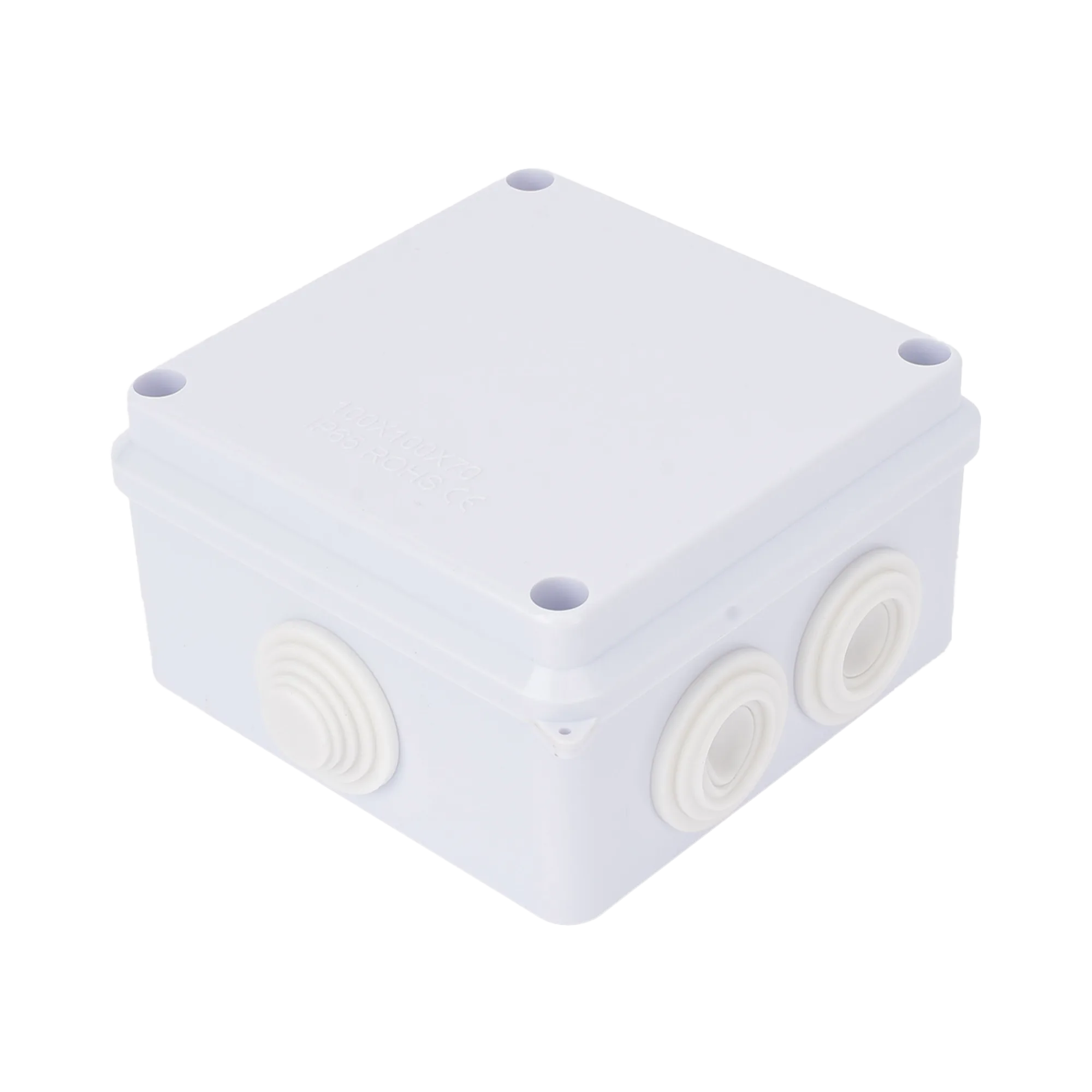 Caja de Conexiones Impermeable IP65, 7 Entradas, Dimensiones 100 x 100 x 70 mm, para Instalaciones Industriales, Comerciales y Residenciales, Incluye TornillerĂa para su InstalaciĂłn