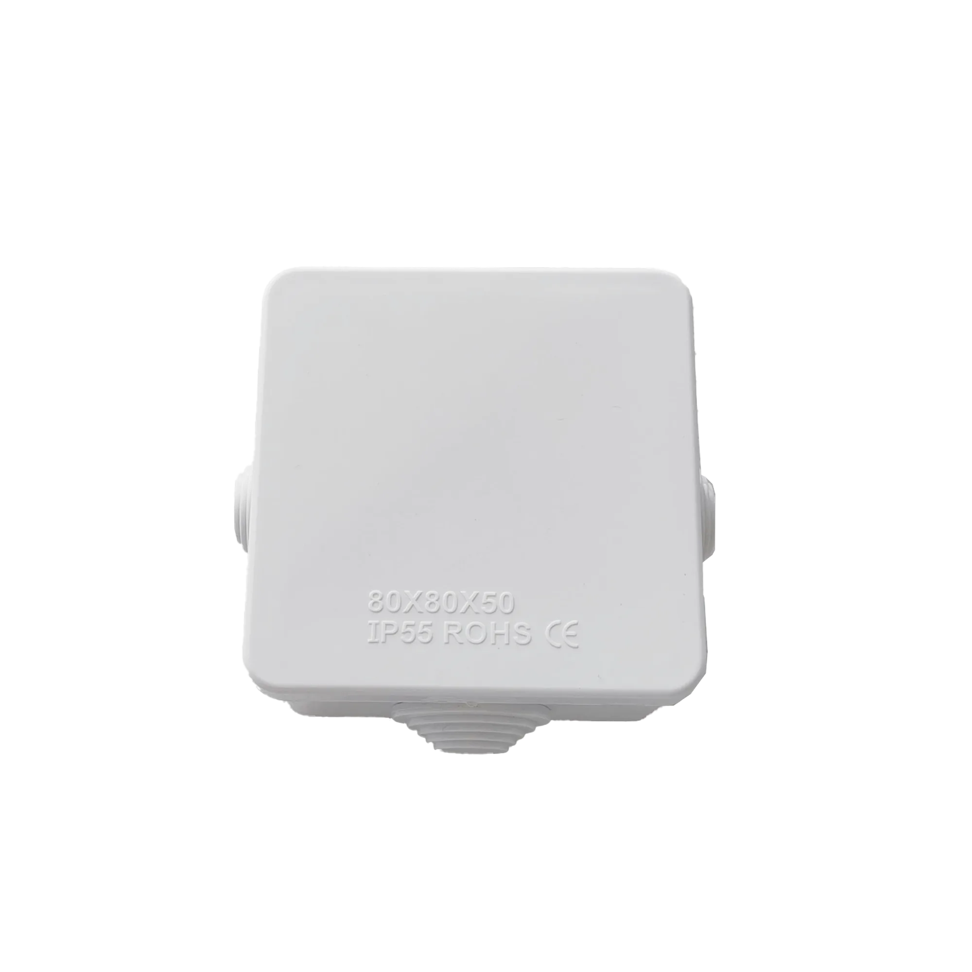 Caja de Conexiones Impermeable IP55 con 4 Entradas, 80 x 80 x 50 mm, para Instalaciones Industriales, Comerciales y Residenciales, Incluye TornillerĂa para su InstalaciĂłn