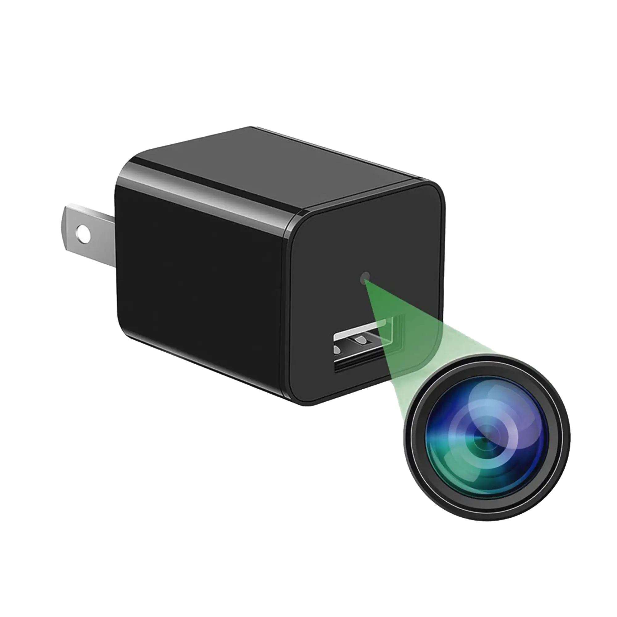 Cámara Oculta en Cargador de Pared (Spyce Camera) / Memoria de 8GB / Resolución 2 Megapixel (1080P) / Grabación Continua o por Movimiento