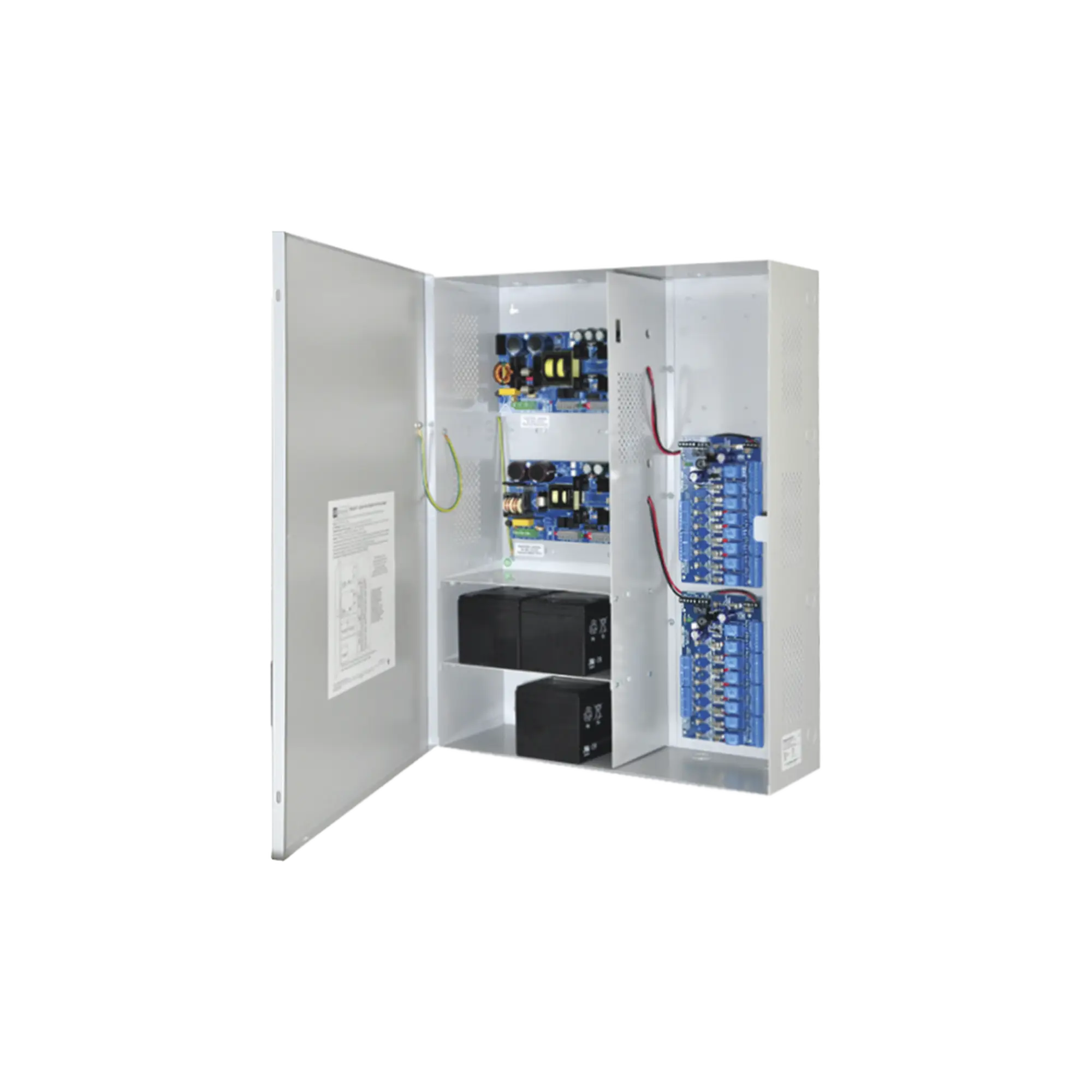 Fuente de poder DUAL ALTRONIX de 12 Vcc @ 9.3 Amper, y 24 Vcc @ 9.6 Amper con 16 salidas, con capacidad de batería de respaldo, requiere batería, para aplicaciones de control de acceso, alarmas, CCTV, con voltaje de entrada en 120 Vca