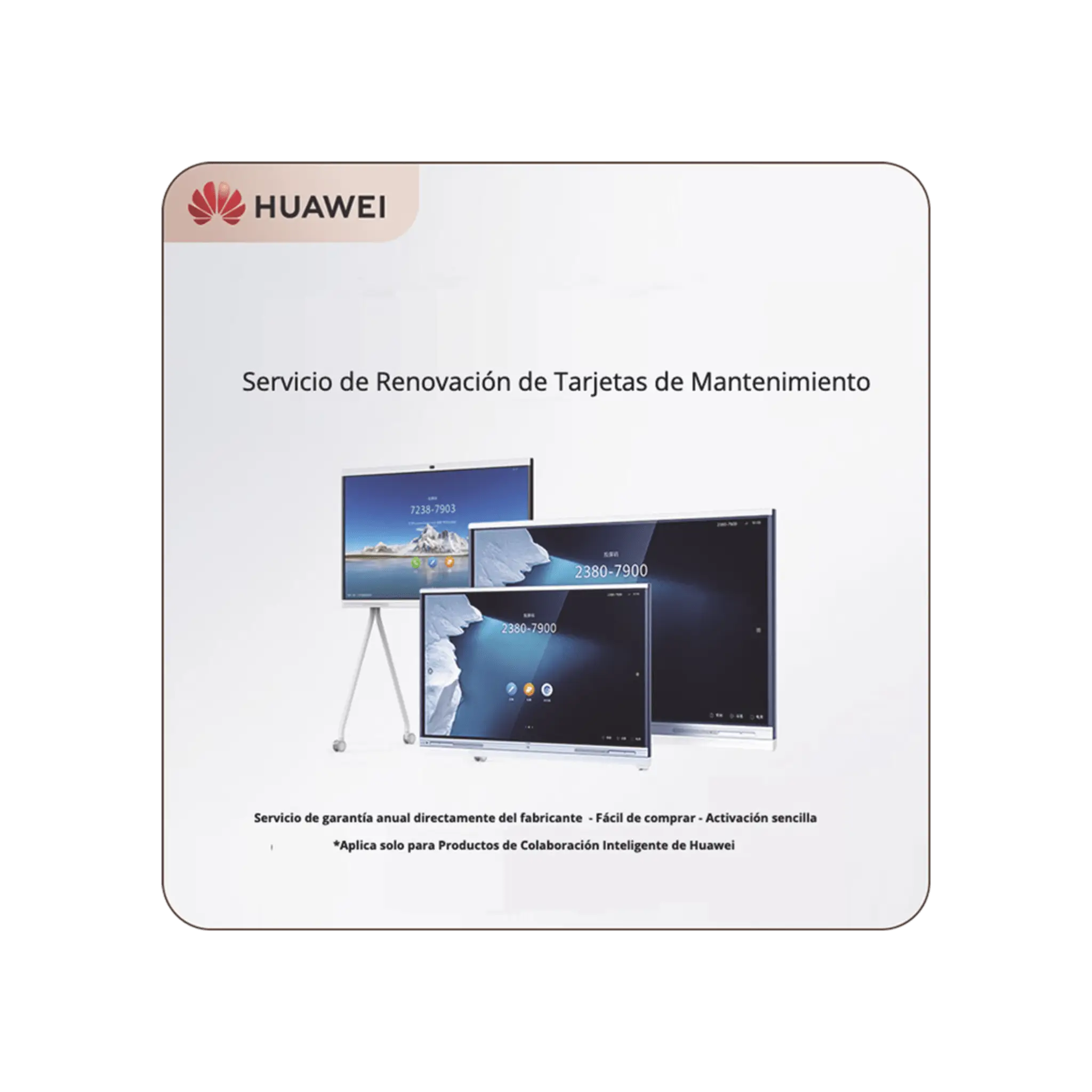 Tarjeta de Servicio de Mantenimiento HiCare RFR por un año para IdeaHub IHB2-65PU, IHB3-65SA y IHB2-65PB