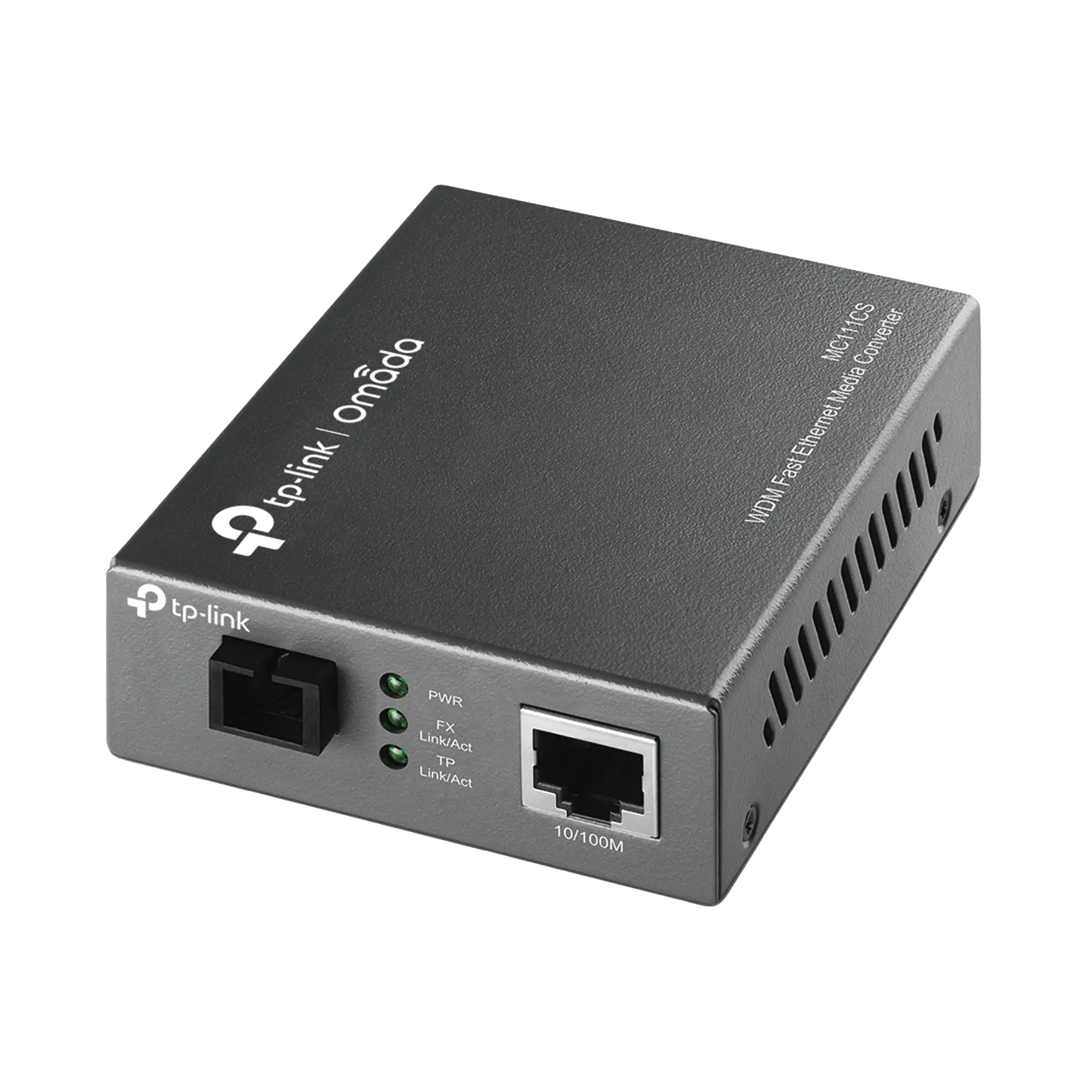 Convertidor Fibra Óptica WDM Monomodo / 1 puerto RJ45 10/100 Mbps / 1 puerto SC/UPC 100 Mbps / Hasta 20 Km / Para su Funcionamiento Requiere el Modelo MC112CS / Plug and Play